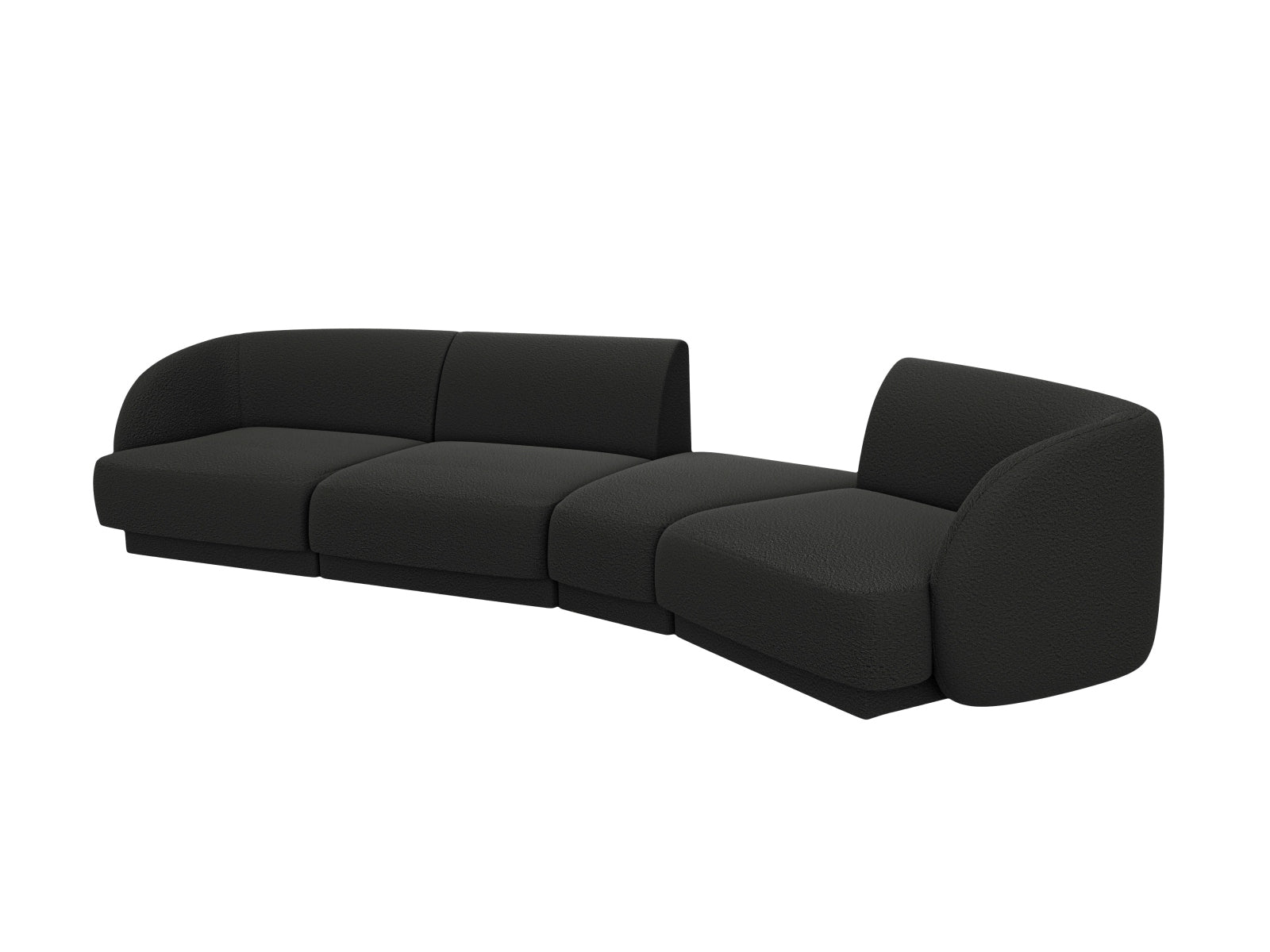 Miley Modulares Sofa rechts 4 Sitzer in Black präsentiert im Onlineshop von KAQTU Design AG. L-Sofa rechts ist von Micadoni