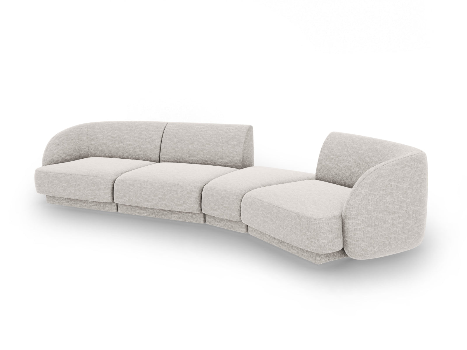 Miley Modulares Sofa rechts 4 Sitzer in Light Grey präsentiert im Onlineshop von KAQTU Design AG. L-Sofa rechts ist von Micadoni