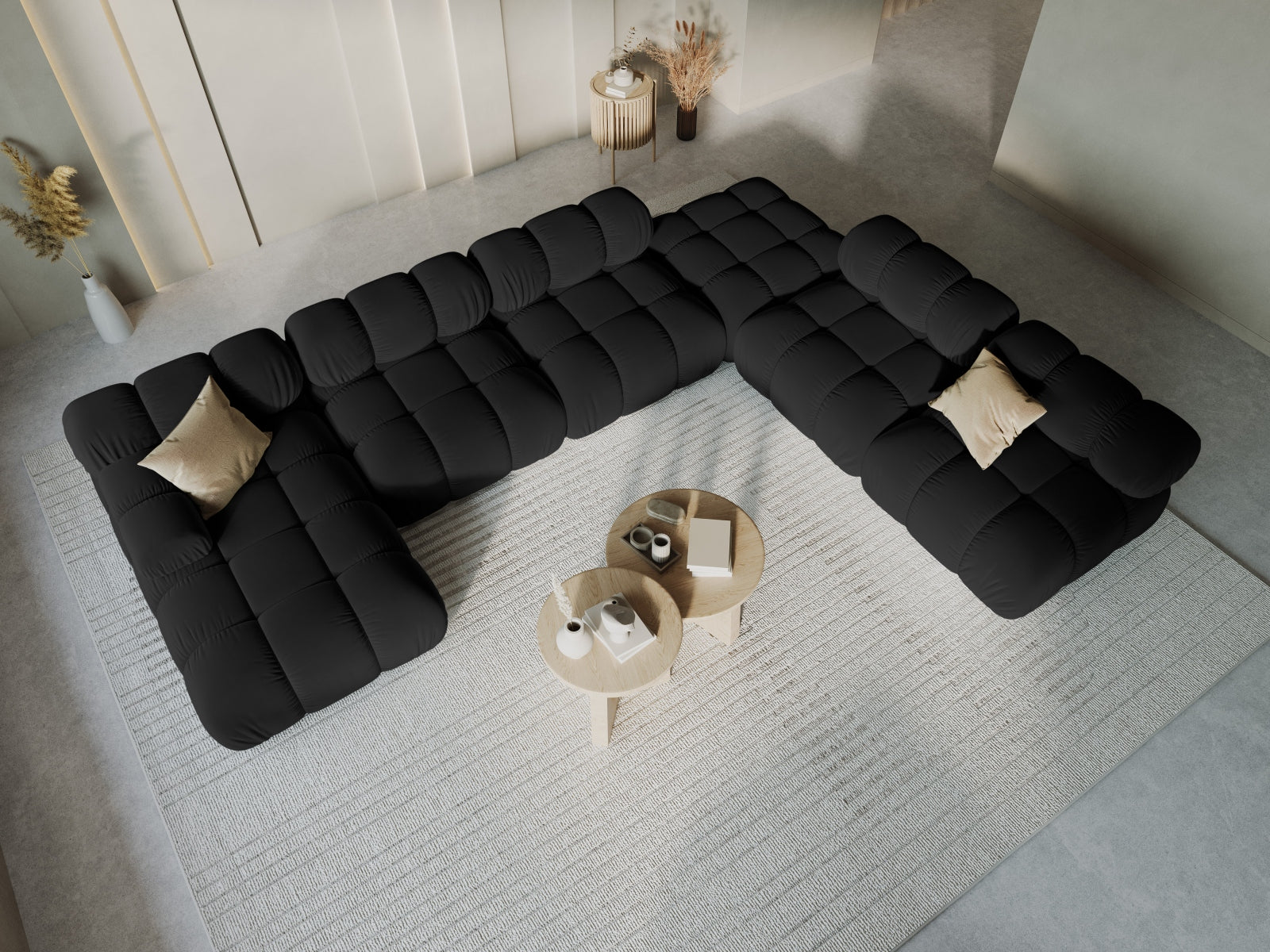 Entdecken Sie das stilvolle Bellis Velour Ecksofa von Micadoni – ein 7-Sitzer mit 282 cm, ideal für Komfort und Eleganz in Ihrem Wohnzimmer.