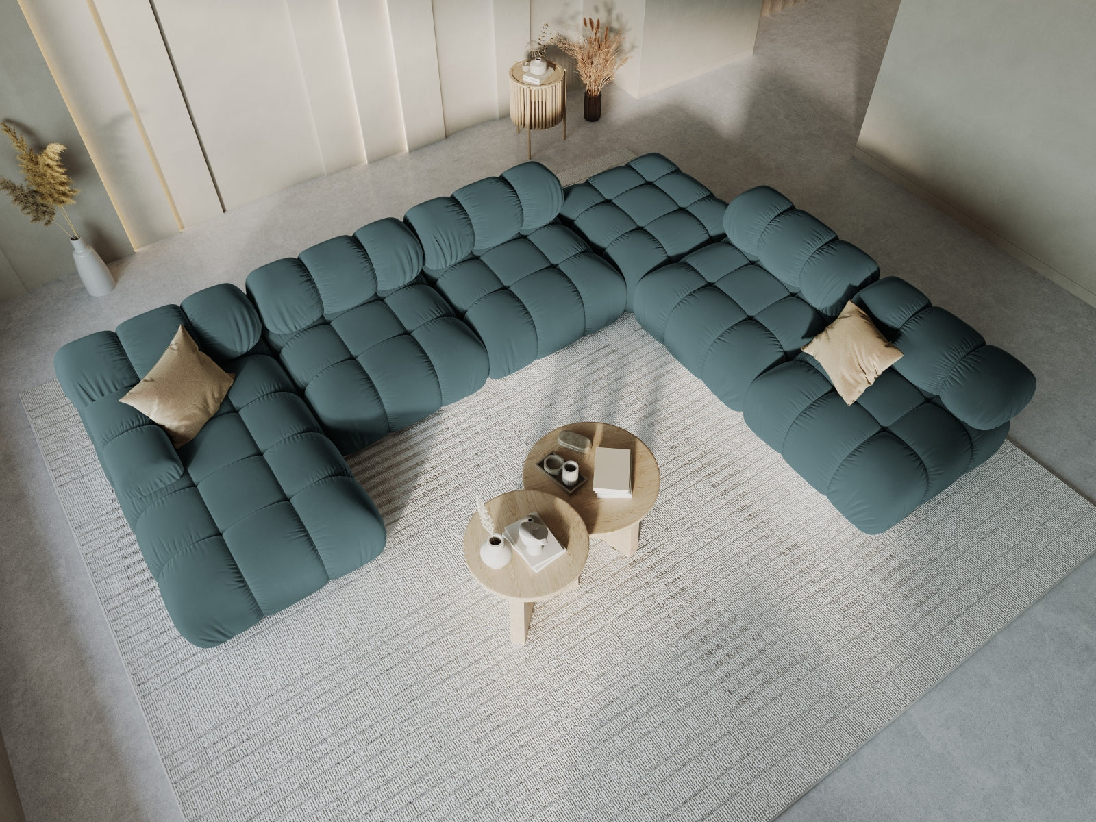 Entdecken Sie das stilvolle Bellis Velour Ecksofa von Micadoni – ein 7-Sitzer mit 282 cm, ideal für Komfort und Eleganz in Ihrem Wohnzimmer.