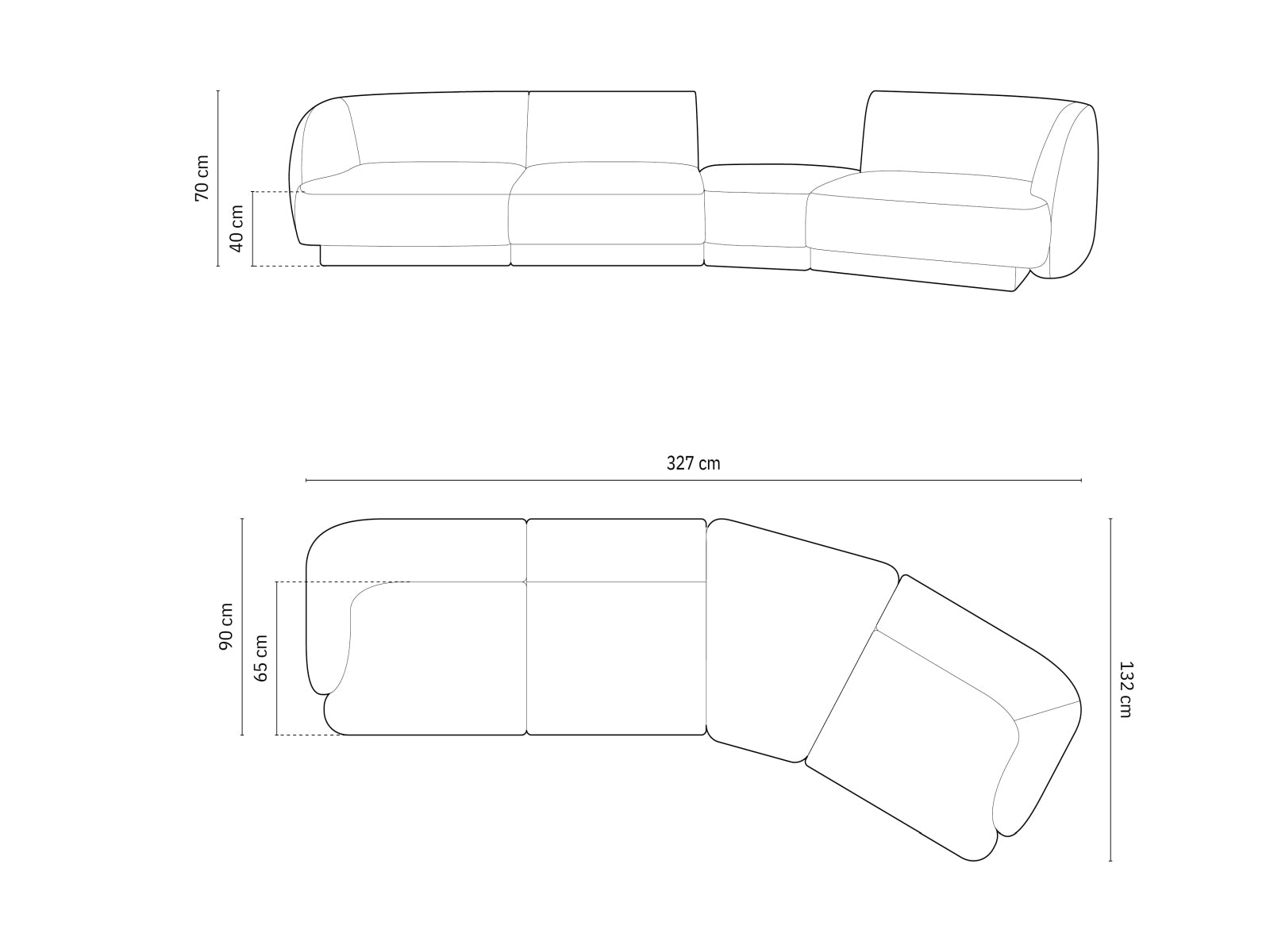 Miley Velour modulares Sofa rechts 4 Sitzer in Royal Blue präsentiert im Onlineshop von KAQTU Design AG. L-Sofa rechts ist von Micadoni