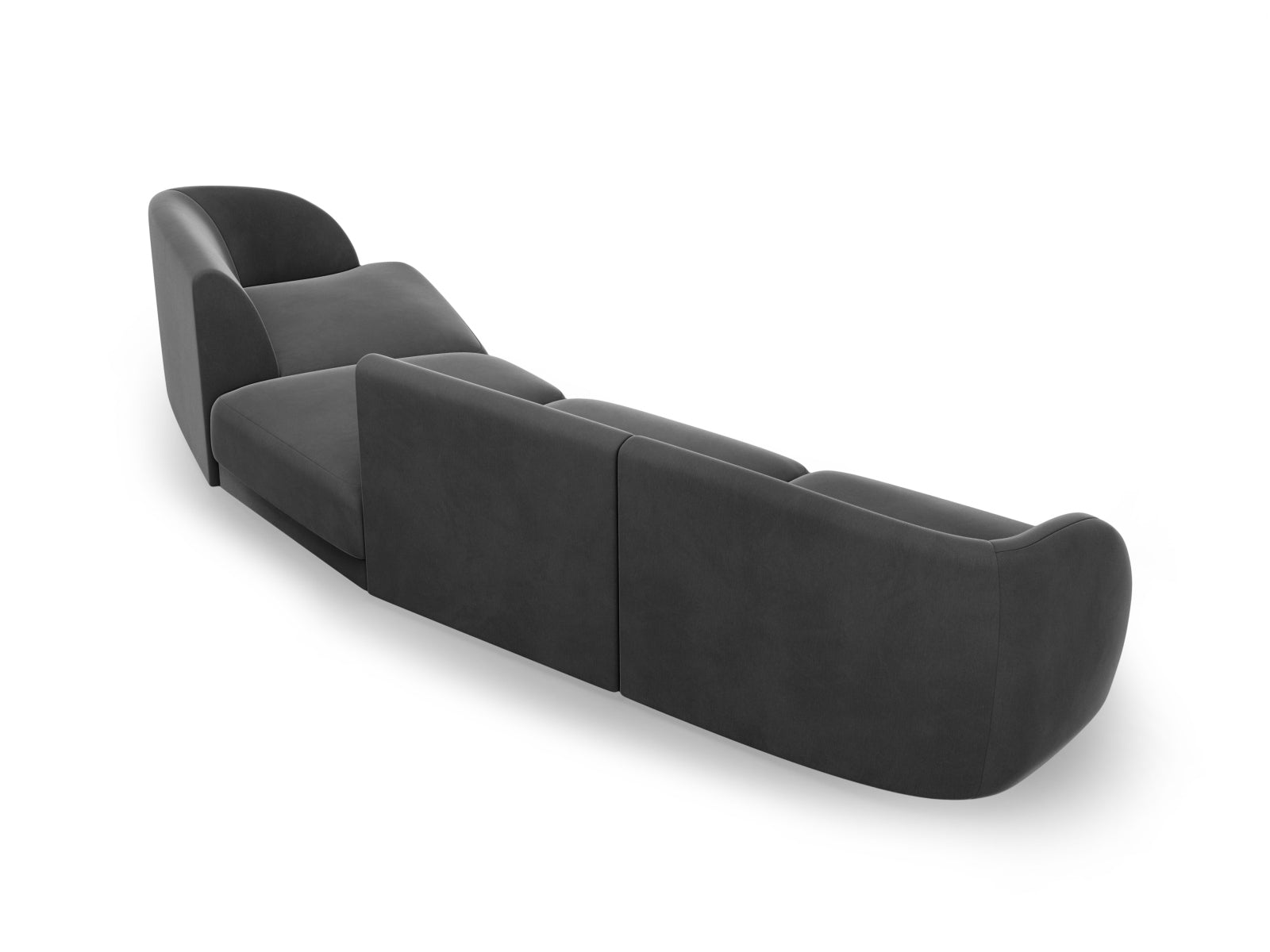 Miley Velour modulares Sofa rechts 4 Sitzer in Grey präsentiert im Onlineshop von KAQTU Design AG. L-Sofa rechts ist von Micadoni
