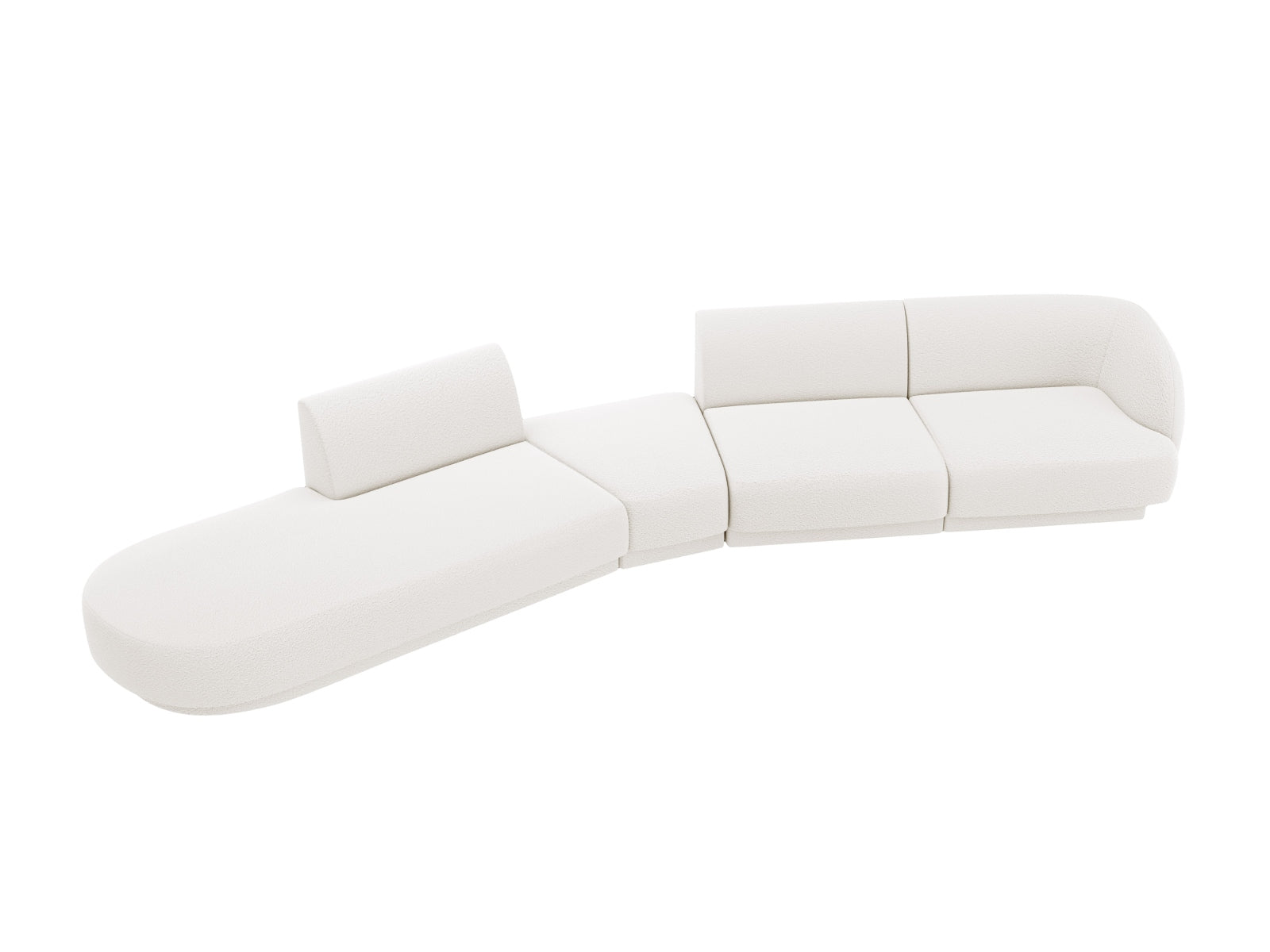 Miley Modulares Sofa links 5 Sitzer in White präsentiert im Onlineshop von KAQTU Design AG. L-Sofa links ist von Micadoni