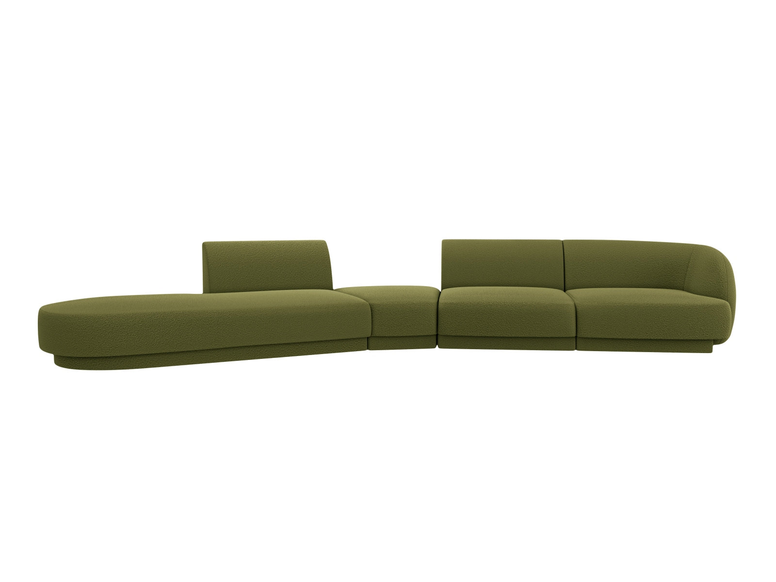 Miley Modulares Sofa links 5 Sitzer in Dark Olive Green präsentiert im Onlineshop von KAQTU Design AG. L-Sofa links ist von Micadoni