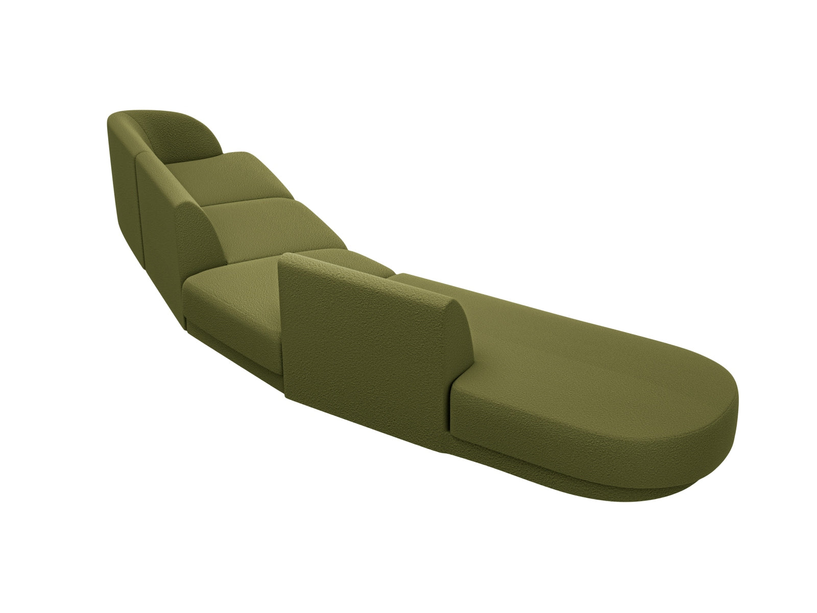 Miley Modulares Sofa links 5 Sitzer in Dark Olive Green präsentiert im Onlineshop von KAQTU Design AG. L-Sofa links ist von Micadoni