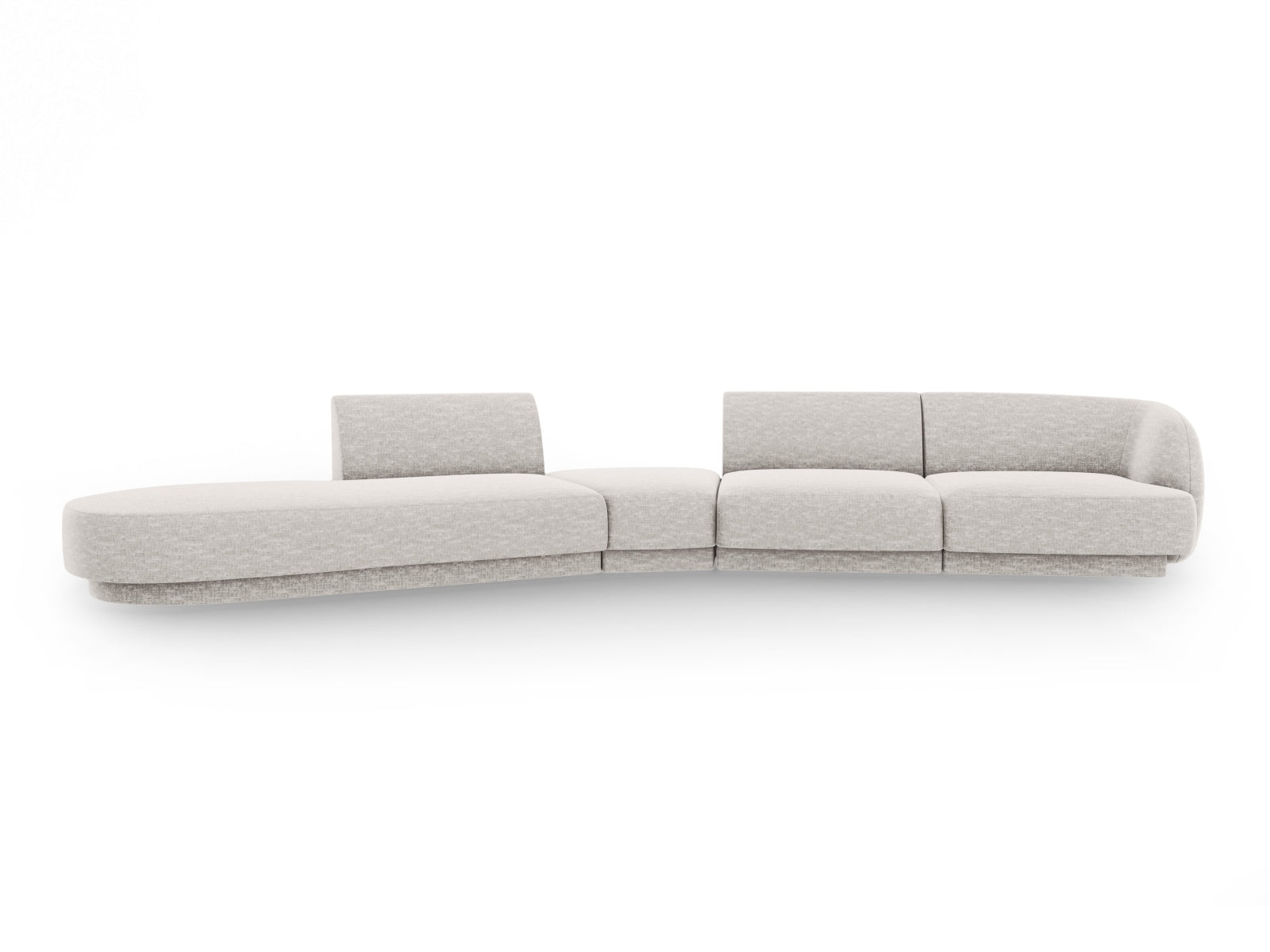 Miley Modulares Sofa links 5 Sitzer in Silver präsentiert im Onlineshop von KAQTU Design AG. L-Sofa links ist von Micadoni