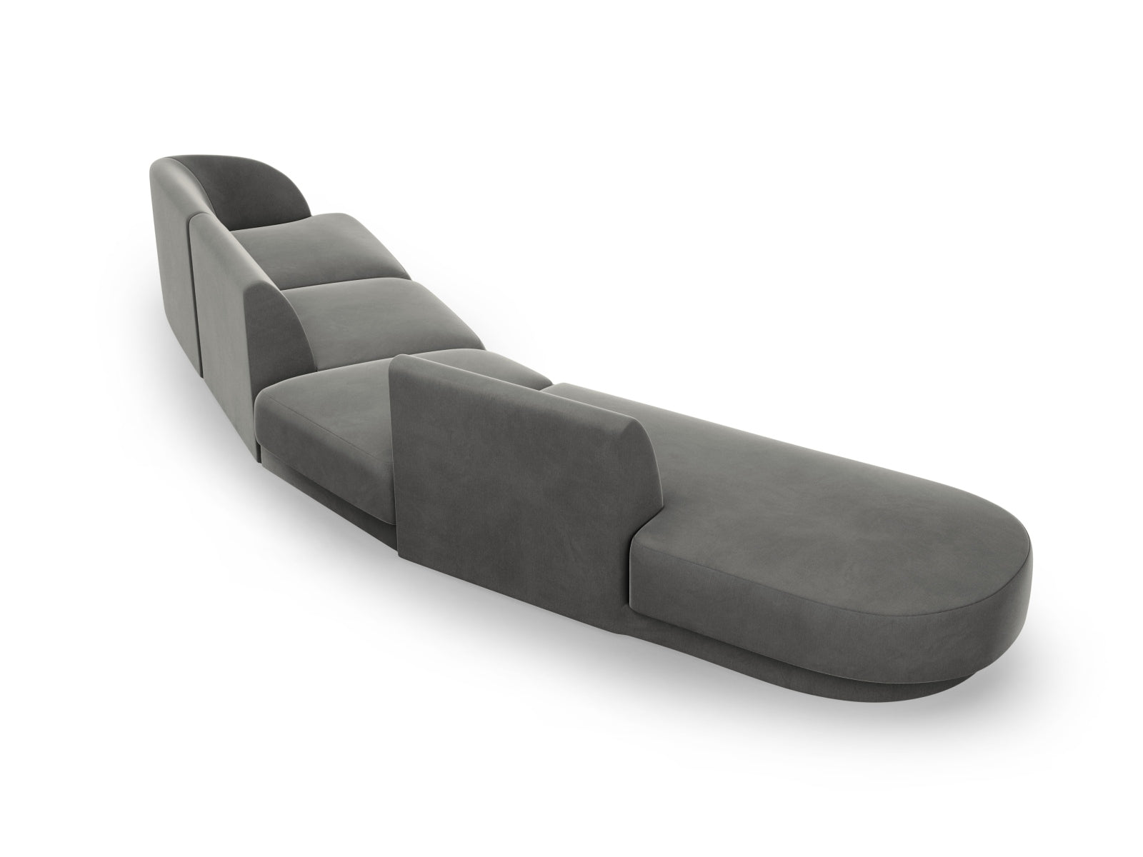 Miley Velour modulares Sofa links 5 Sitzer in Light Grey präsentiert im Onlineshop von KAQTU Design AG. L-Sofa links ist von Micadoni