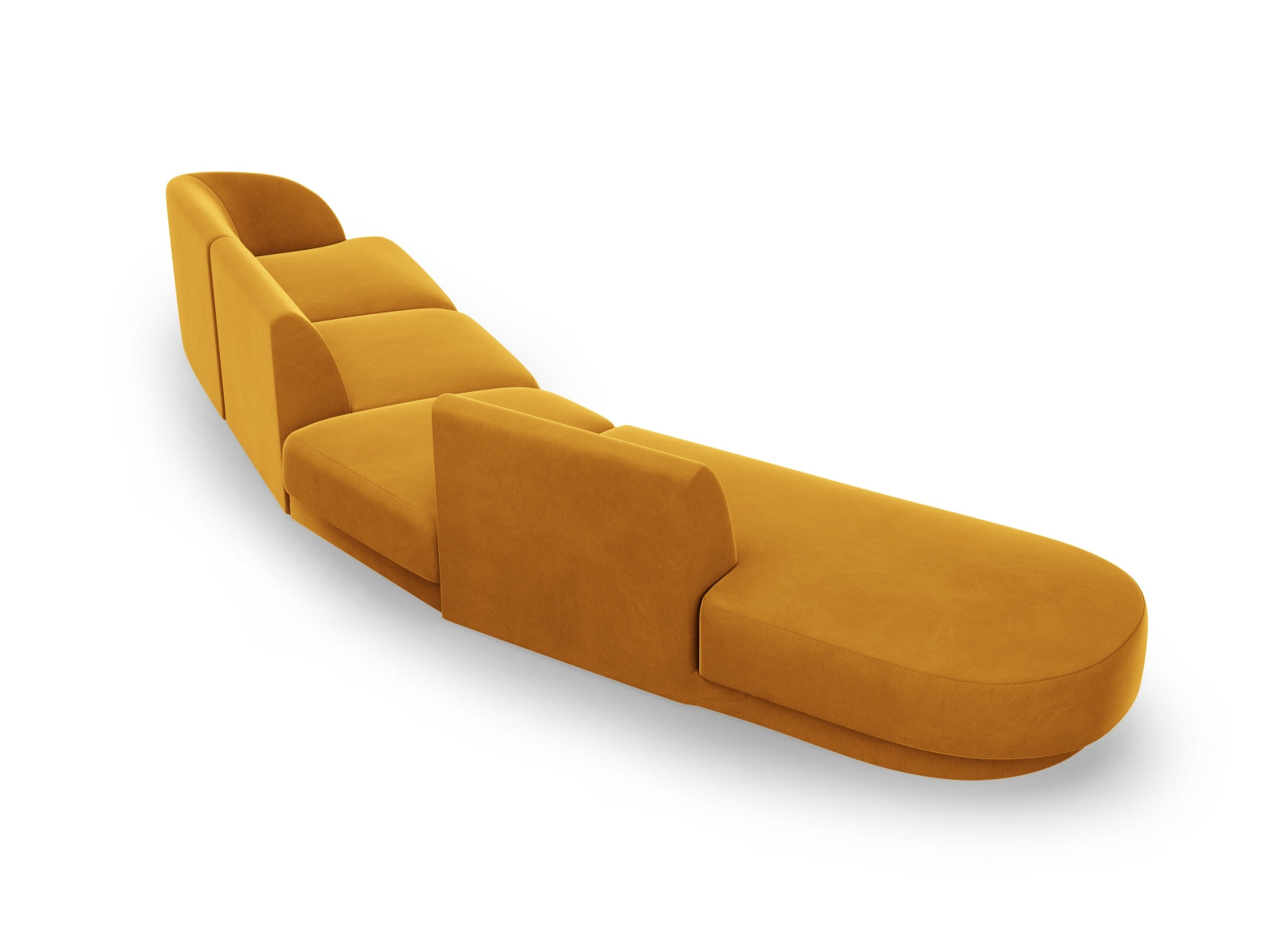 Miley Velour modulares Sofa links 5 Sitzer in Yellow präsentiert im Onlineshop von KAQTU Design AG. L-Sofa links ist von Micadoni