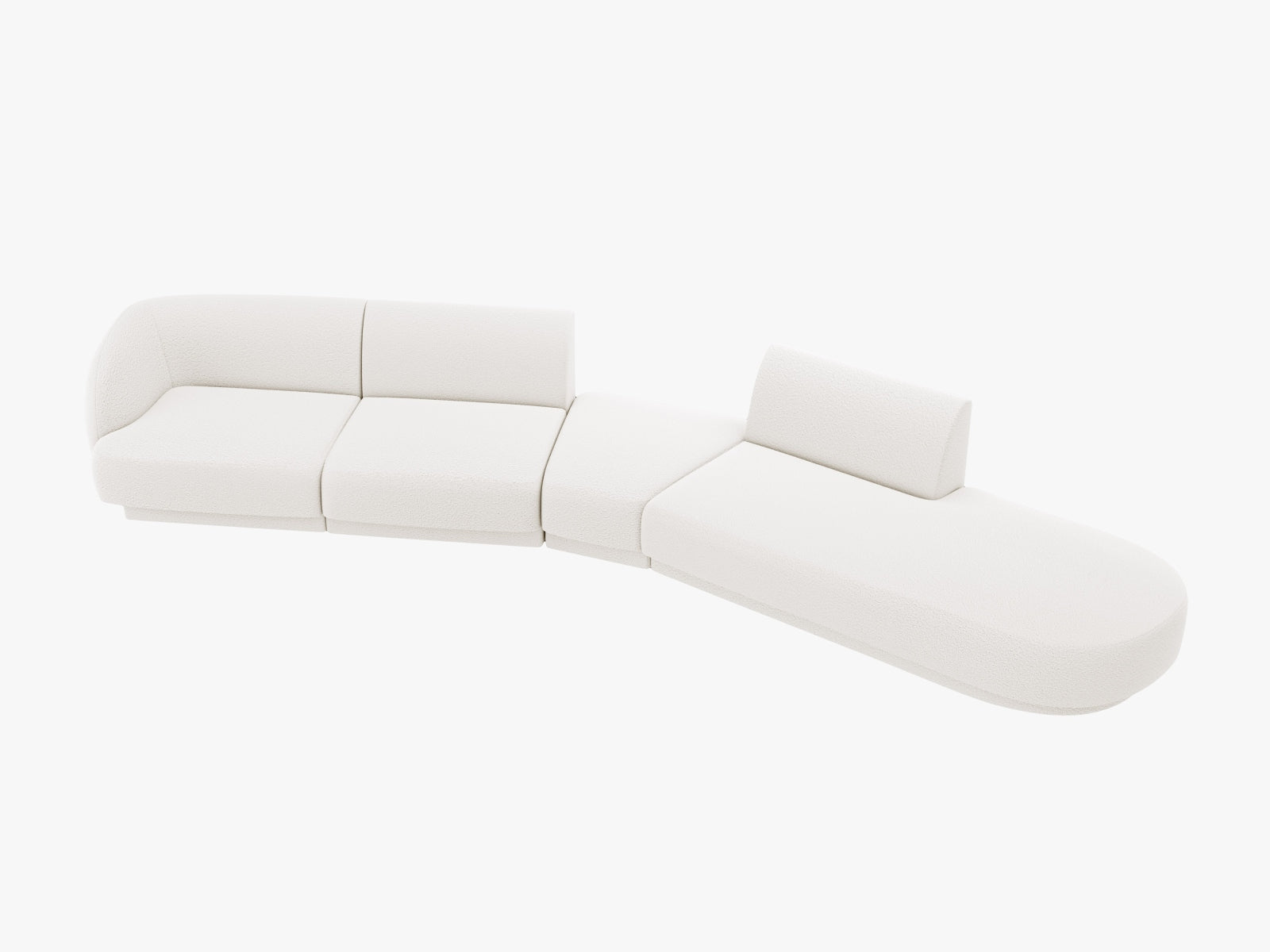 Miley Modulares Sofa rechts 5 Sitzer in White präsentiert im Onlineshop von KAQTU Design AG. L-Sofa rechts ist von Micadoni