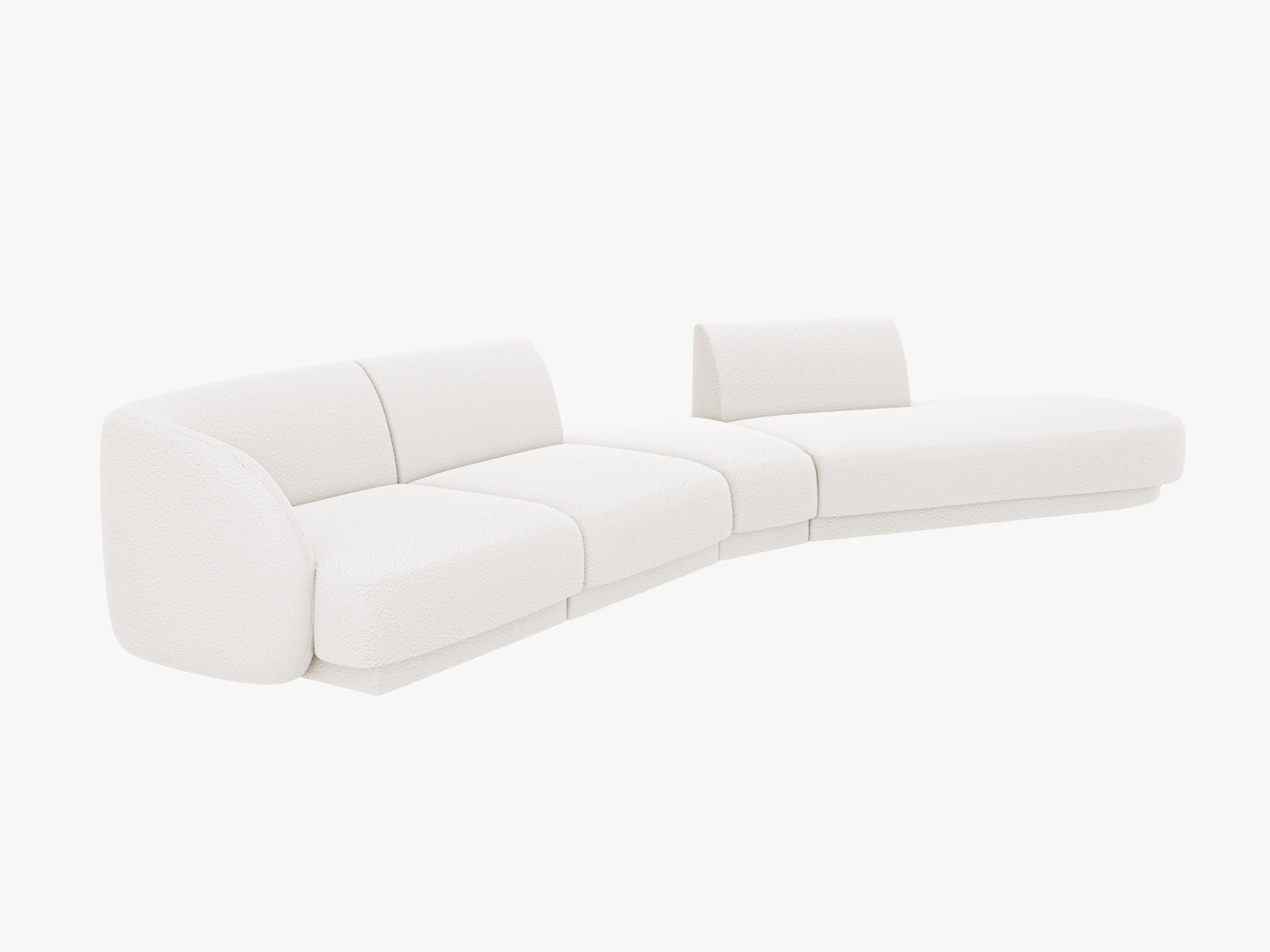 Miley Modulares Sofa rechts 5 Sitzer in White präsentiert im Onlineshop von KAQTU Design AG. L-Sofa rechts ist von Micadoni