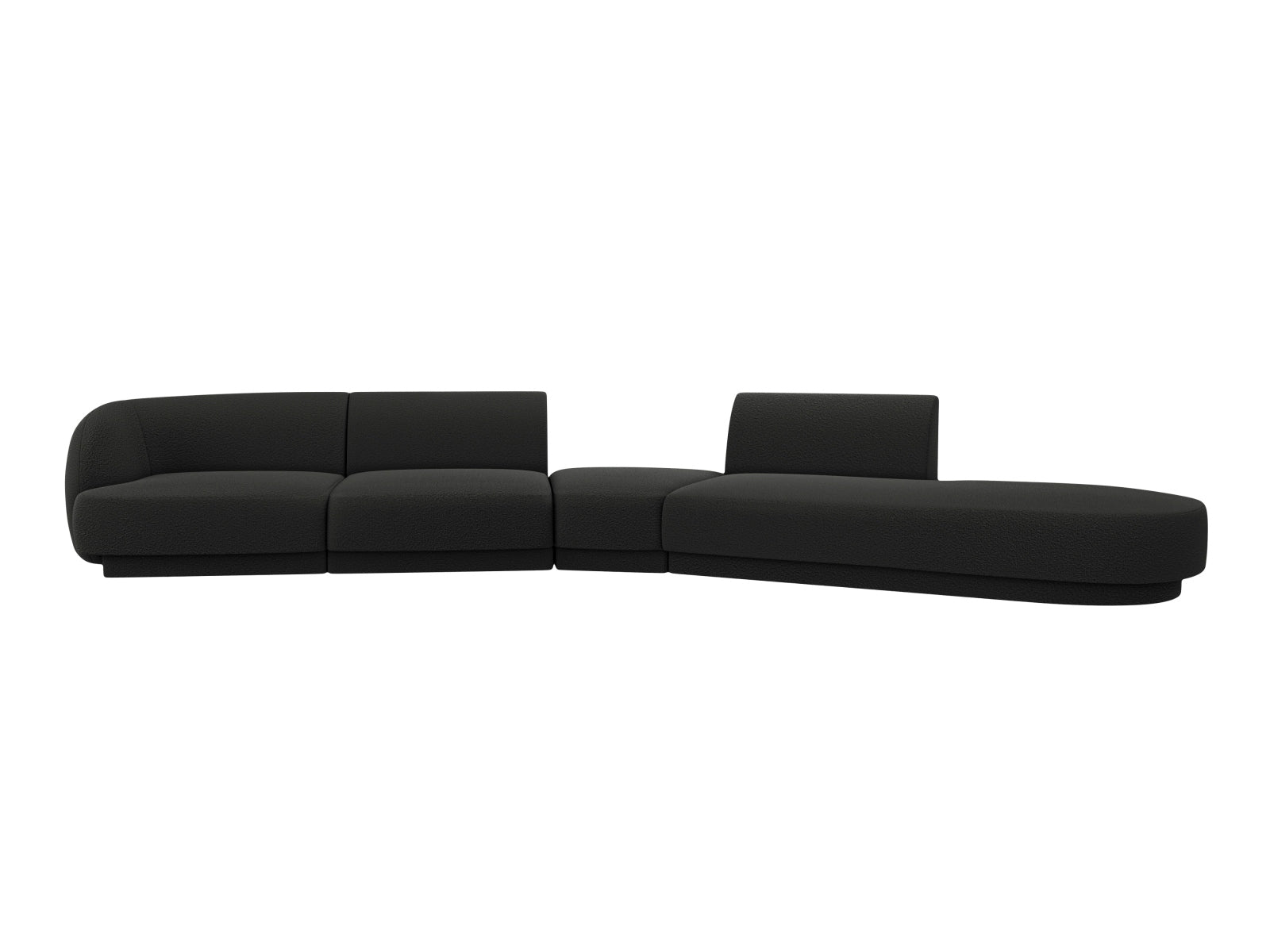 Miley Modulares Sofa rechts 5 Sitzer in Black präsentiert im Onlineshop von KAQTU Design AG. L-Sofa rechts ist von Micadoni