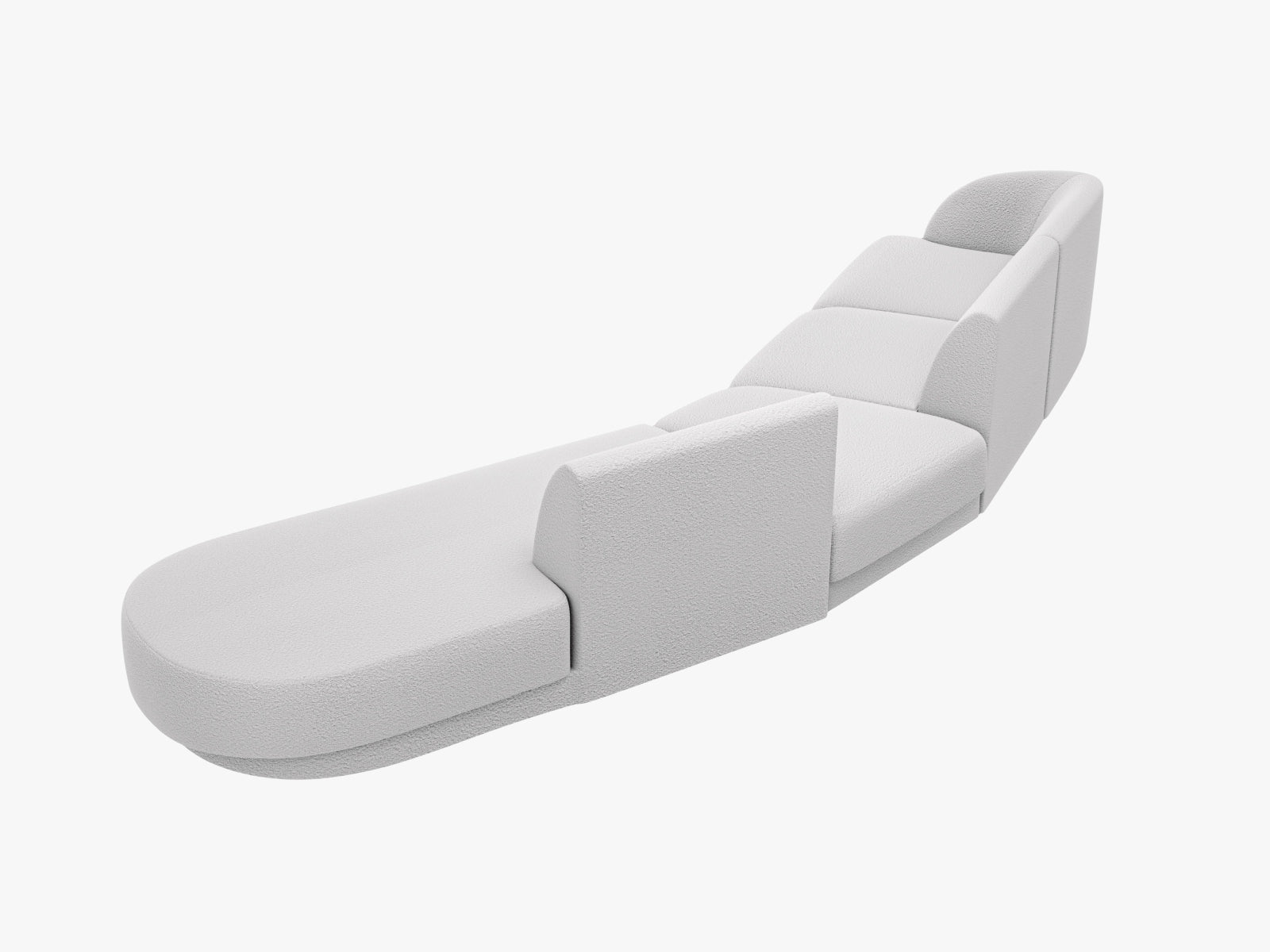 Miley Modulares Sofa rechts 5 Sitzer in Light Grey präsentiert im Onlineshop von KAQTU Design AG. L-Sofa rechts ist von Micadoni