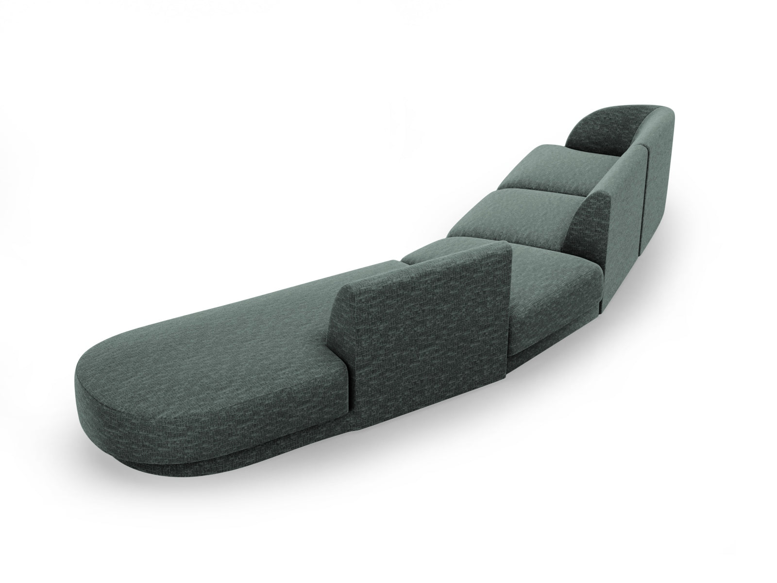 Miley Modulares Sofa rechts 5 Sitzer in Petrol präsentiert im Onlineshop von KAQTU Design AG. L-Sofa rechts ist von Micadoni