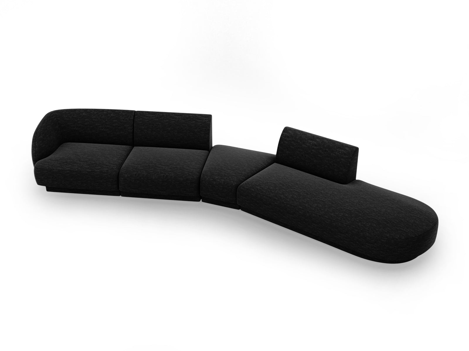 Miley Modulares Sofa rechts 5 Sitzer in Black präsentiert im Onlineshop von KAQTU Design AG. L-Sofa rechts ist von Micadoni