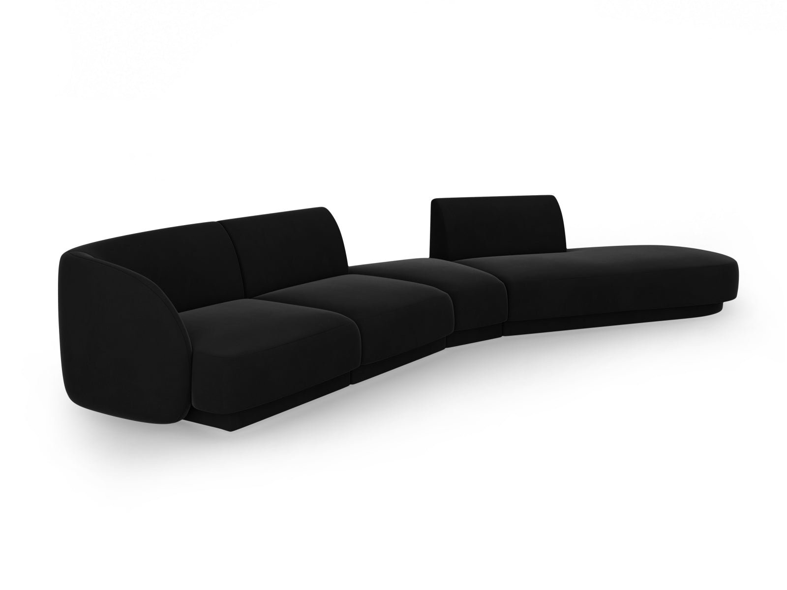 Miley Velour modulares Sofa rechts 5 Sitzer in Black präsentiert im Onlineshop von KAQTU Design AG. L-Sofa rechts ist von Micadoni
