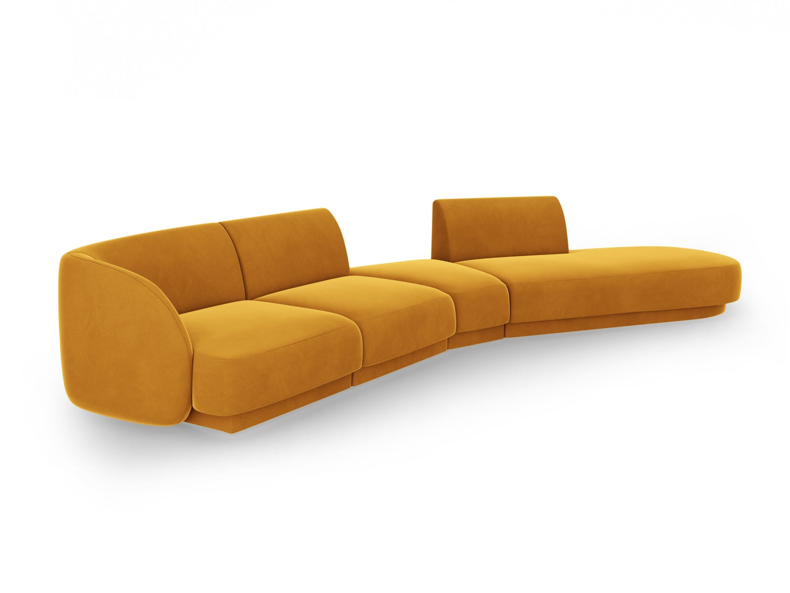 Miley Velour modulares Sofa rechts 5 Sitzer in Yellow präsentiert im Onlineshop von KAQTU Design AG. L-Sofa rechts ist von Micadoni