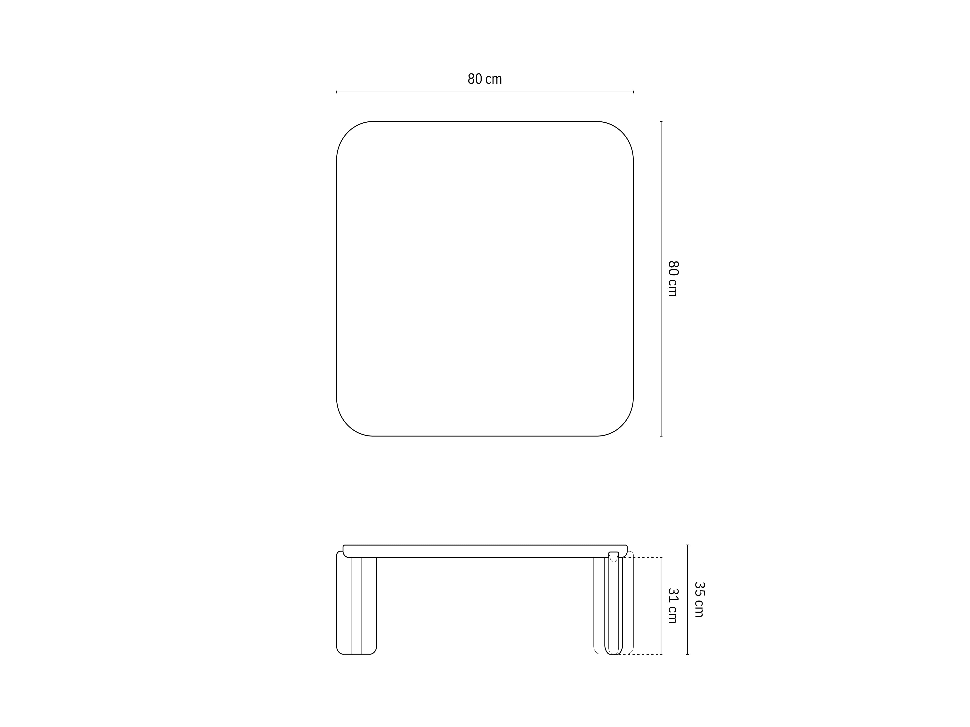 Kaffeetisch Jonc 80x80 in  präsentiert im Onlineshop von KAQTU Design AG. Couchtisch ist von Micadoni