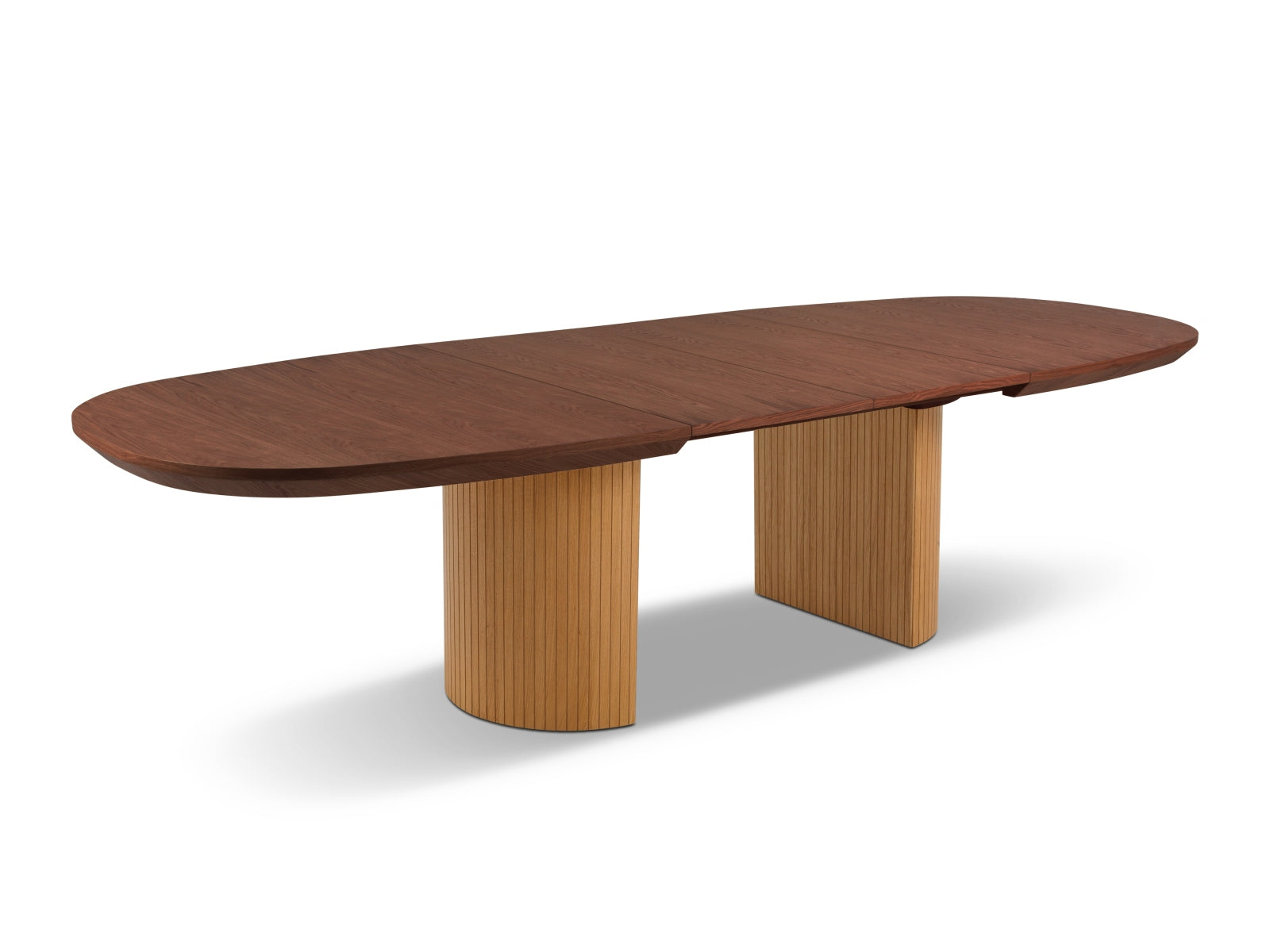 Moderner, flexibler Esstisch "Sally" in edlem Schwarz-Wood, ideal für gesellige Runden und festliche Anlässe mit bis zu 14 Personen.