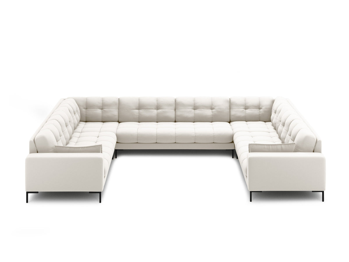 Mamaia Panoramic Sofa 9 Sitzer in Light Beige/Schwarz-Neve präsentiert im Onlineshop von KAQTU Design AG. Ecksofa ist von Micadoni
