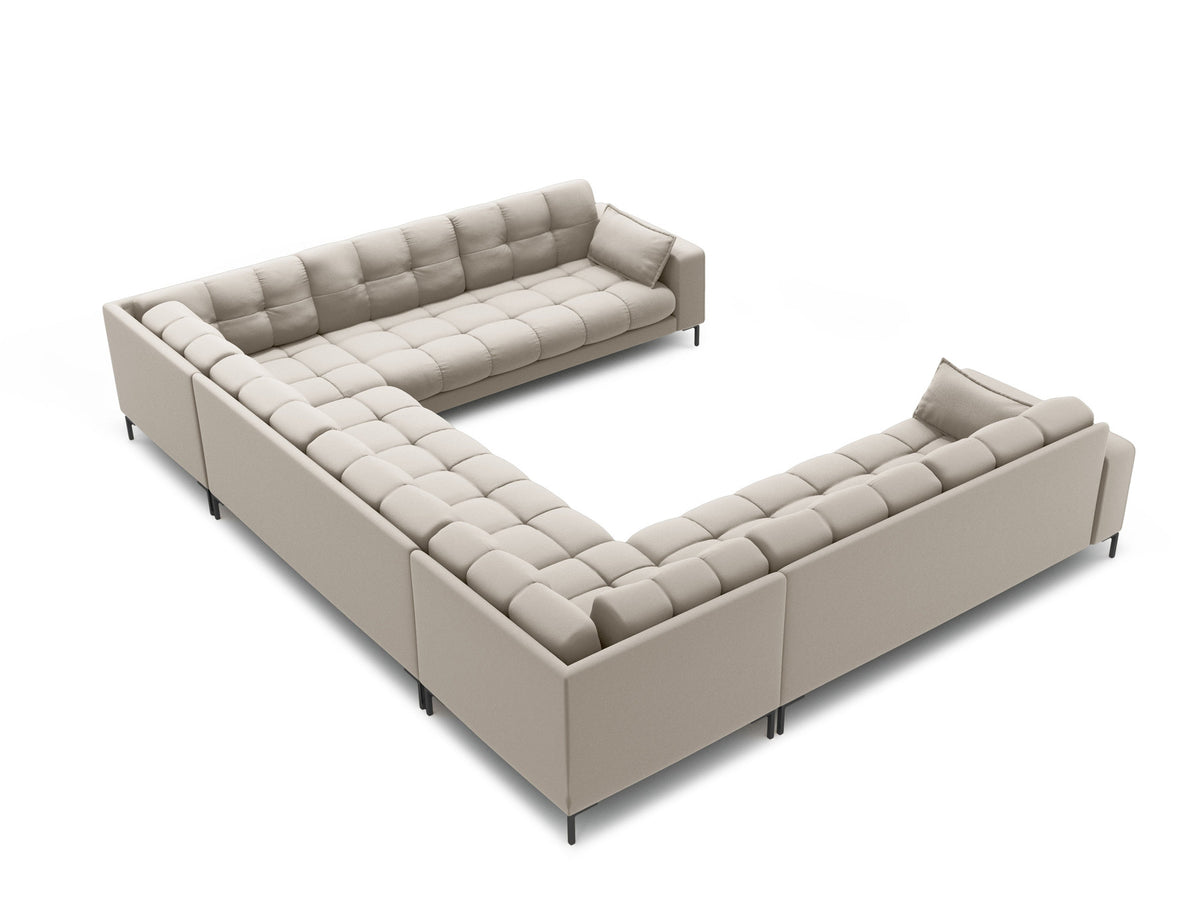 Mamaia Panoramic Sofa 9 Sitzer in Beige/Schwarz-Neve präsentiert im Onlineshop von KAQTU Design AG. Ecksofa ist von Micadoni