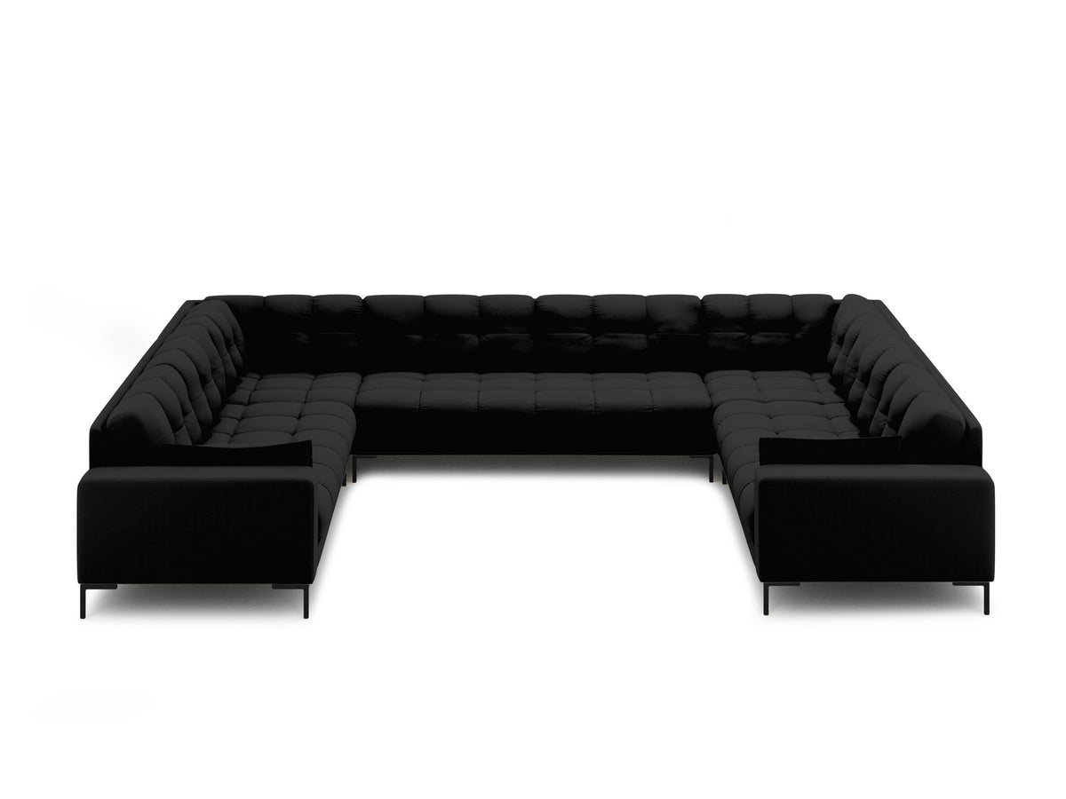Mamaia Panoramic Sofa 9 Sitzer in Black/Schwarz-Neve präsentiert im Onlineshop von KAQTU Design AG. Ecksofa ist von Micadoni
