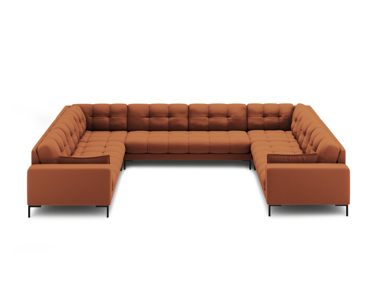 Mamaia Panoramic Sofa 9 Sitzer in Brick/Schwarz-Neve präsentiert im Onlineshop von KAQTU Design AG. Ecksofa ist von Micadoni