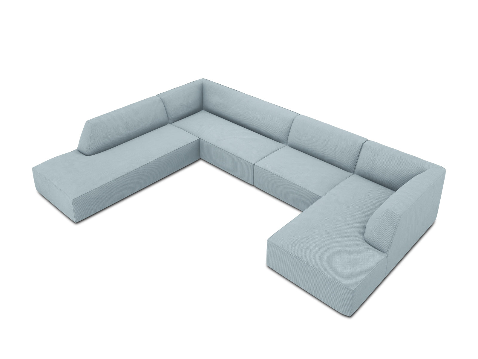Ruby Panoramic Ecksofa links 7 Sitzer in Light Blue präsentiert im Onlineshop von KAQTU Design AG. Ecksofa links ist von Micadoni