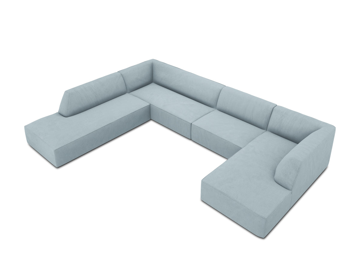 Ruby Panoramic Ecksofa links 7 Sitzer in Light Blue-Scala präsentiert im Onlineshop von KAQTU Design AG. Ecksofa links ist von Micadoni