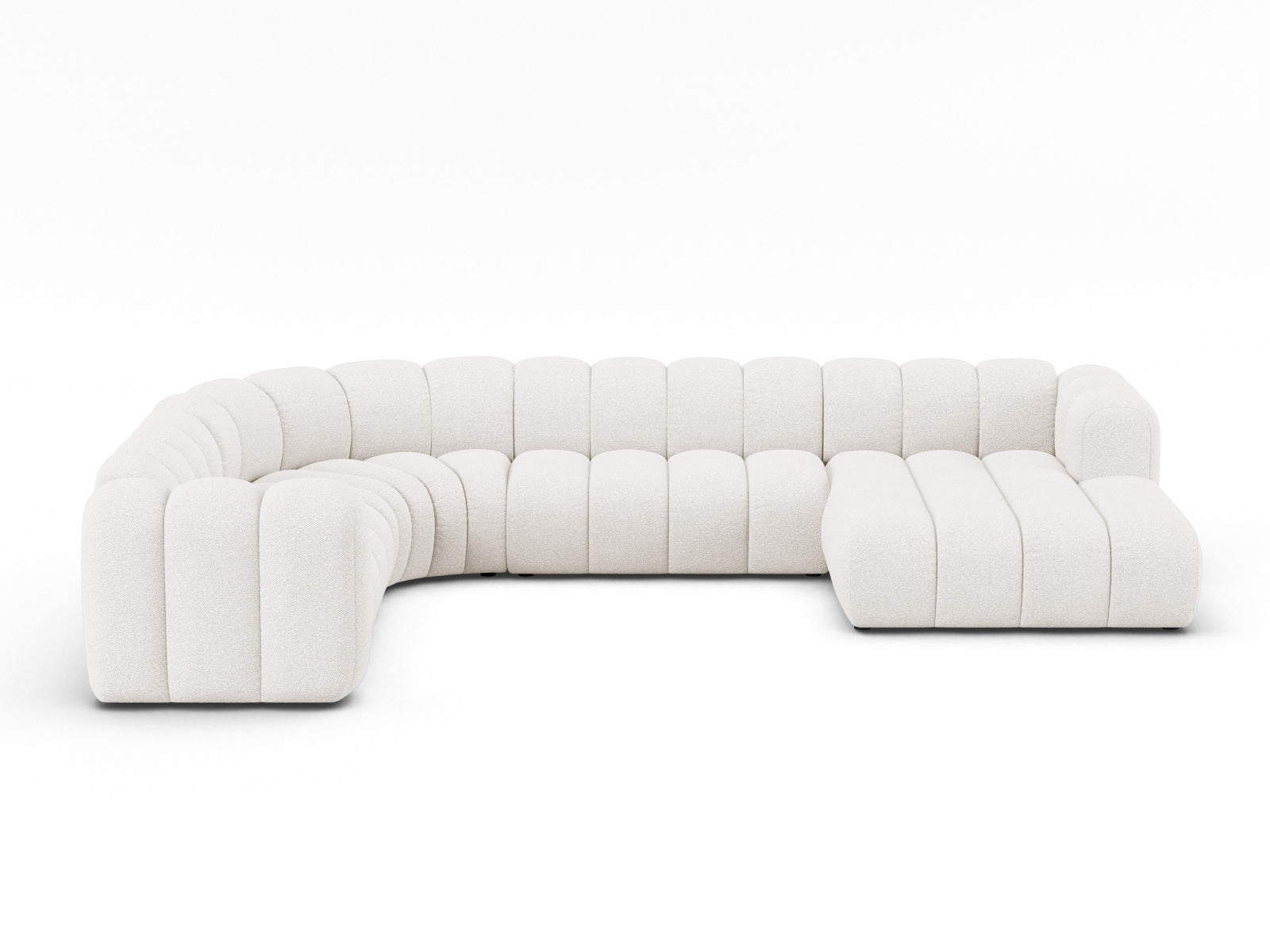 Lupine Boucle Modular Panoramic Ecksofa links 6 Sitzer in White-Baloo präsentiert im Onlineshop von KAQTU Design AG. Ecksofa links ist von Micadoni