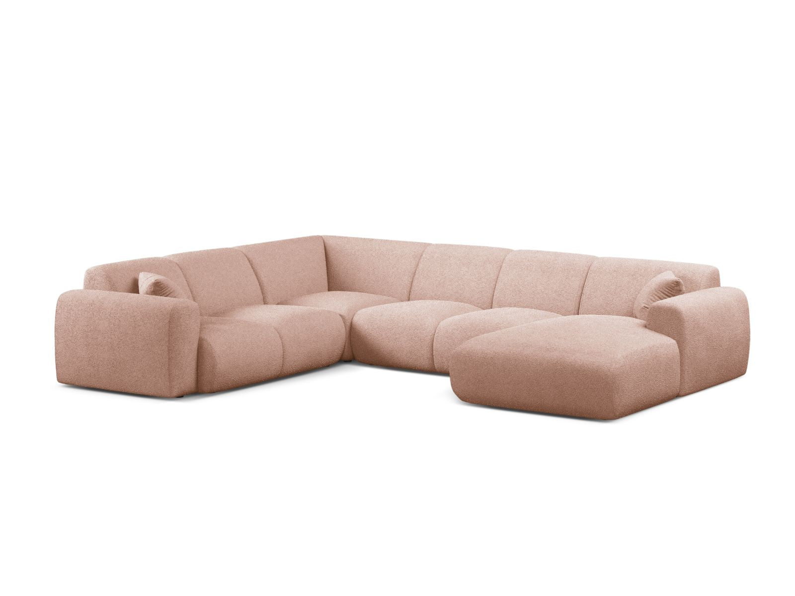 6-Sitzer Modular Ecksofa Panoramic links Molino in Powder Pink-Baloo präsentiert im Onlineshop von KAQTU Design AG. Ecksofa links ist von Micadoni