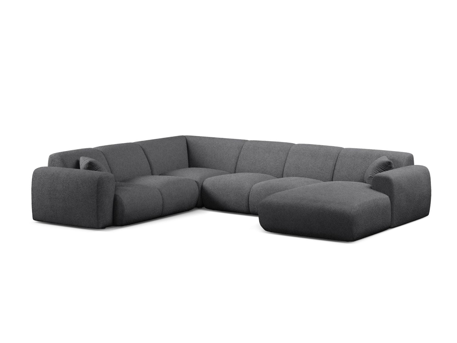 6-Sitzer Modular Ecksofa Panoramic links Molino in Dark Grey-Baloo präsentiert im Onlineshop von KAQTU Design AG. Ecksofa links ist von Micadoni