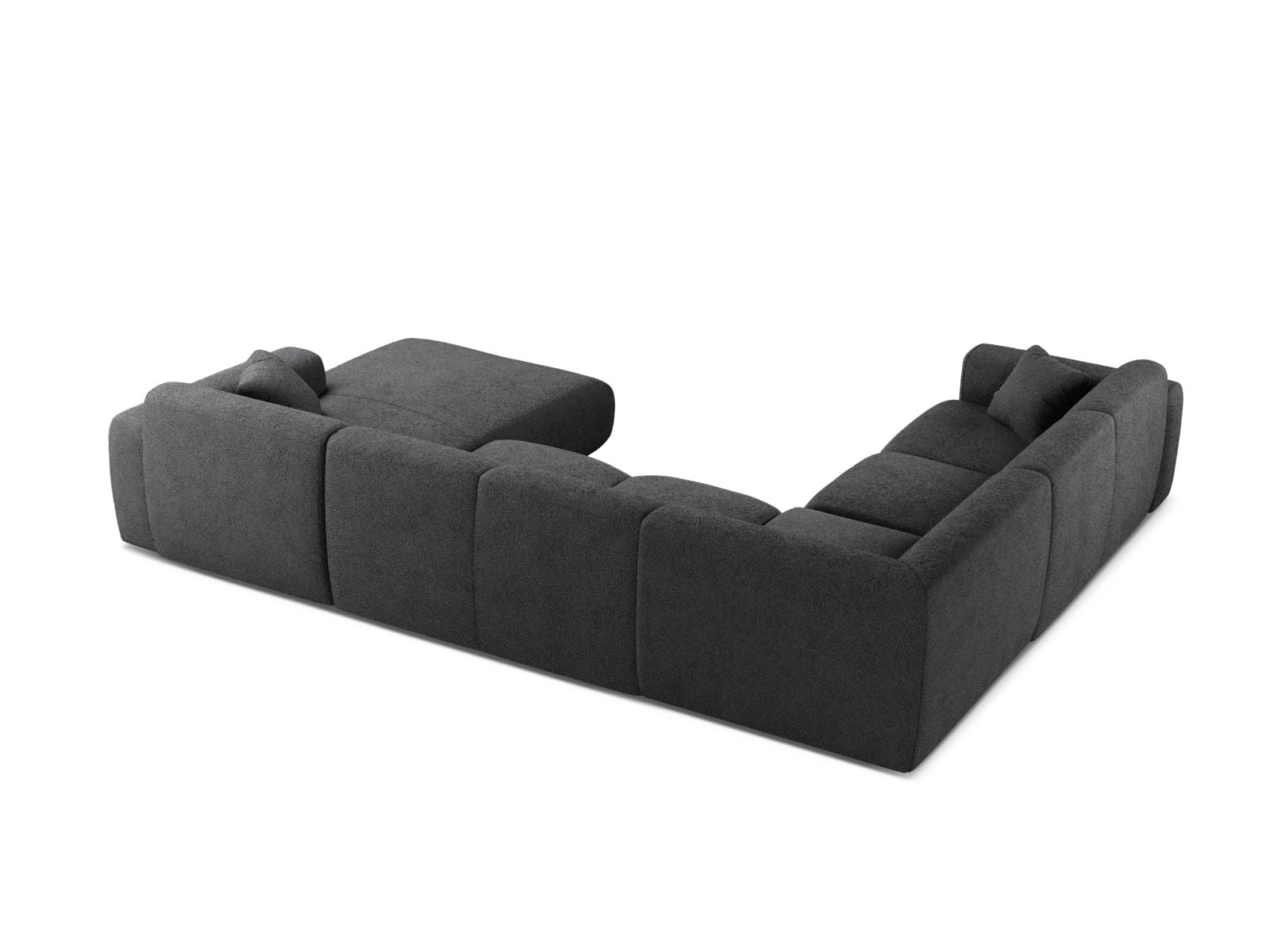 Modulares 6-Sitzer Ecksofa Molino in stilvollem Dunkelgrau, perfekt für entspannte Abende und gesellige Zusammenkünfte in jedem modernen Zuhause.