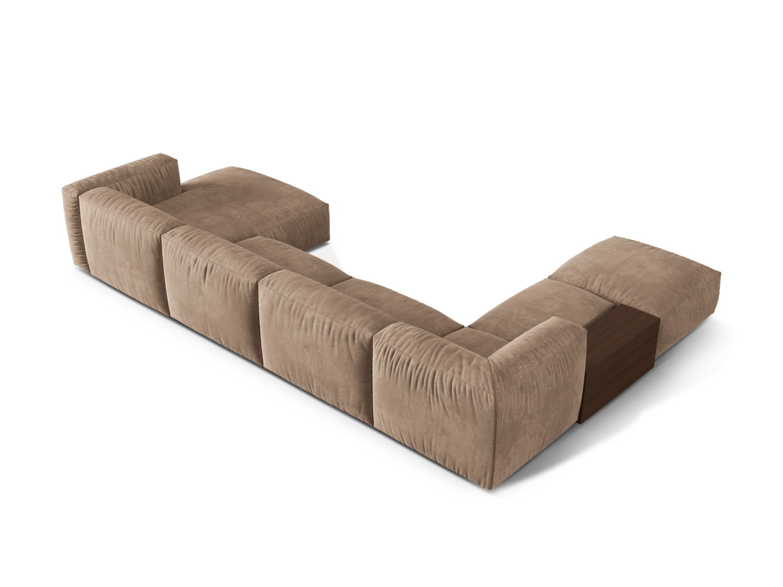 Martina Modulares Panoramic Ecksofa links 5 Sitzer in Dark Beige präsentiert im Onlineshop von KAQTU Design AG. Ecksofa links ist von Micadoni
