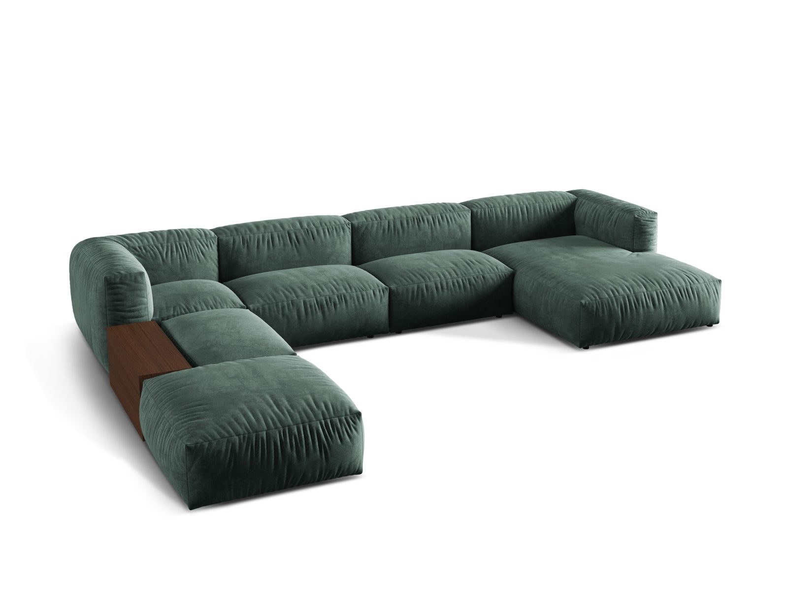 Martina Modulares Panoramic Ecksofa links 5 Sitzer in Petrol präsentiert im Onlineshop von KAQTU Design AG. Ecksofa links ist von Micadoni