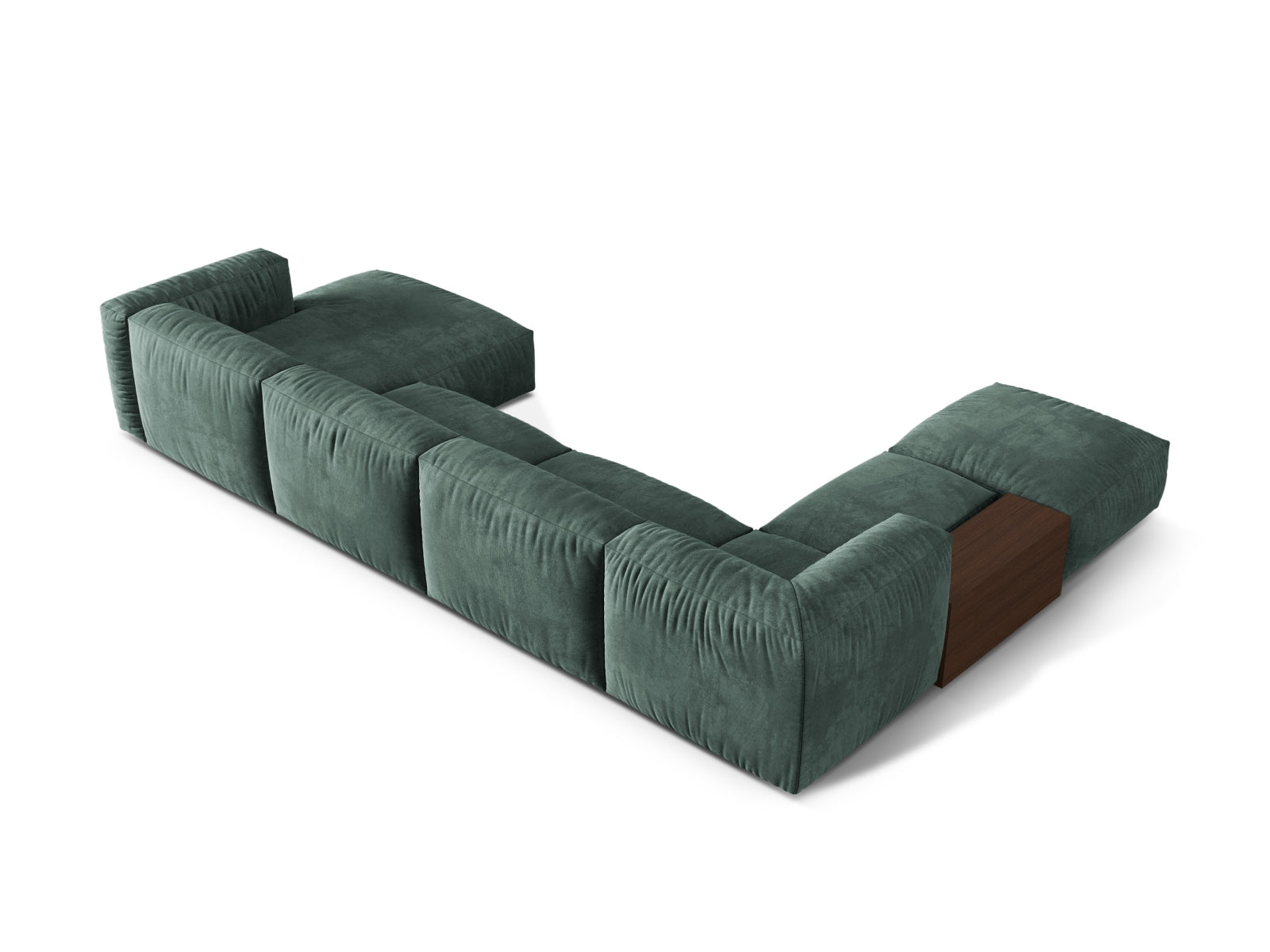 Martina Modulares Panoramic Ecksofa links 5 Sitzer in Petrol präsentiert im Onlineshop von KAQTU Design AG. Ecksofa links ist von Micadoni