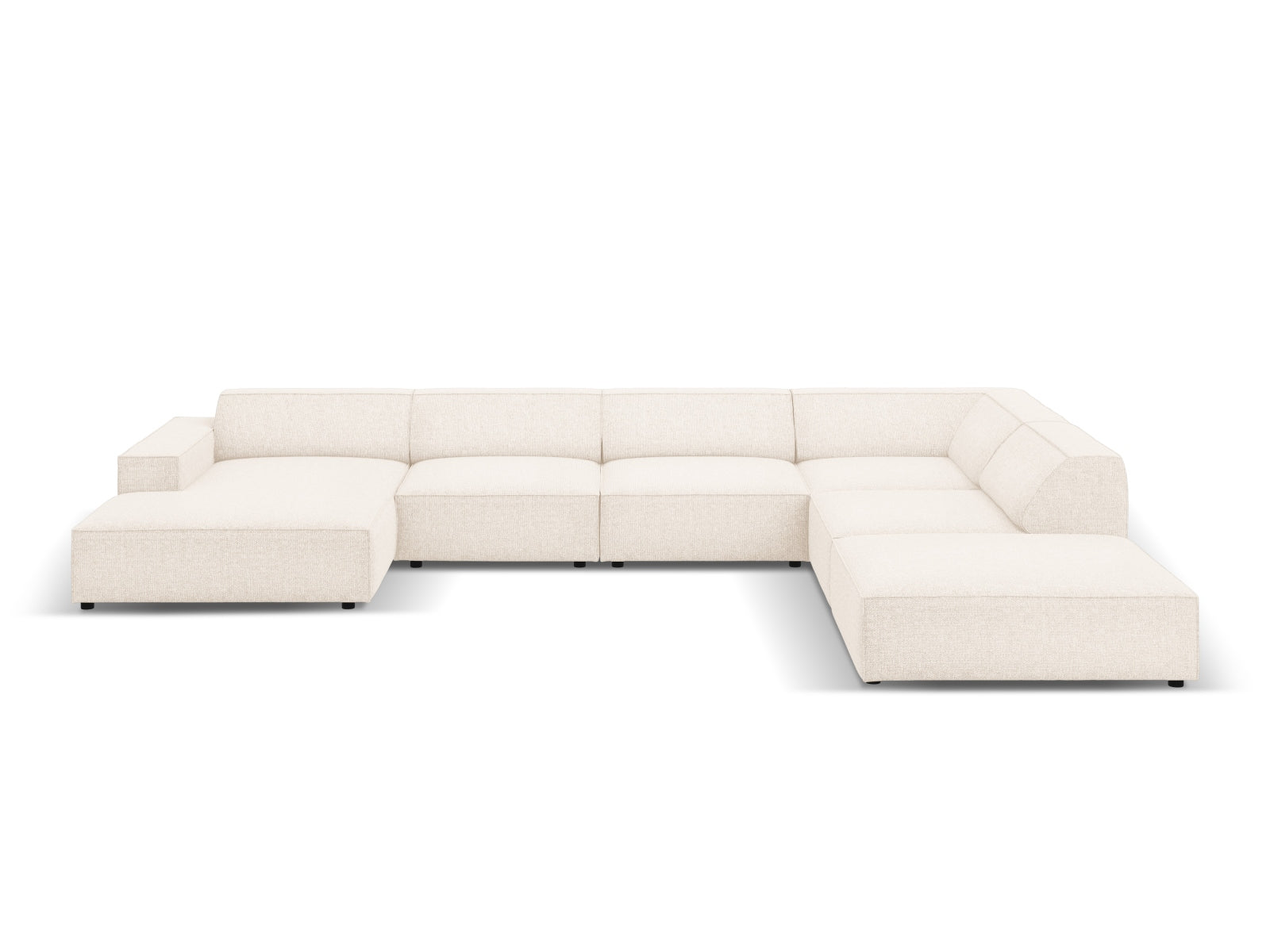 Jodie Modulares Panoramic Ecksofa links 7 Sitzer in Light Beige präsentiert im Onlineshop von KAQTU Design AG. Ecksofa links ist von Micadoni