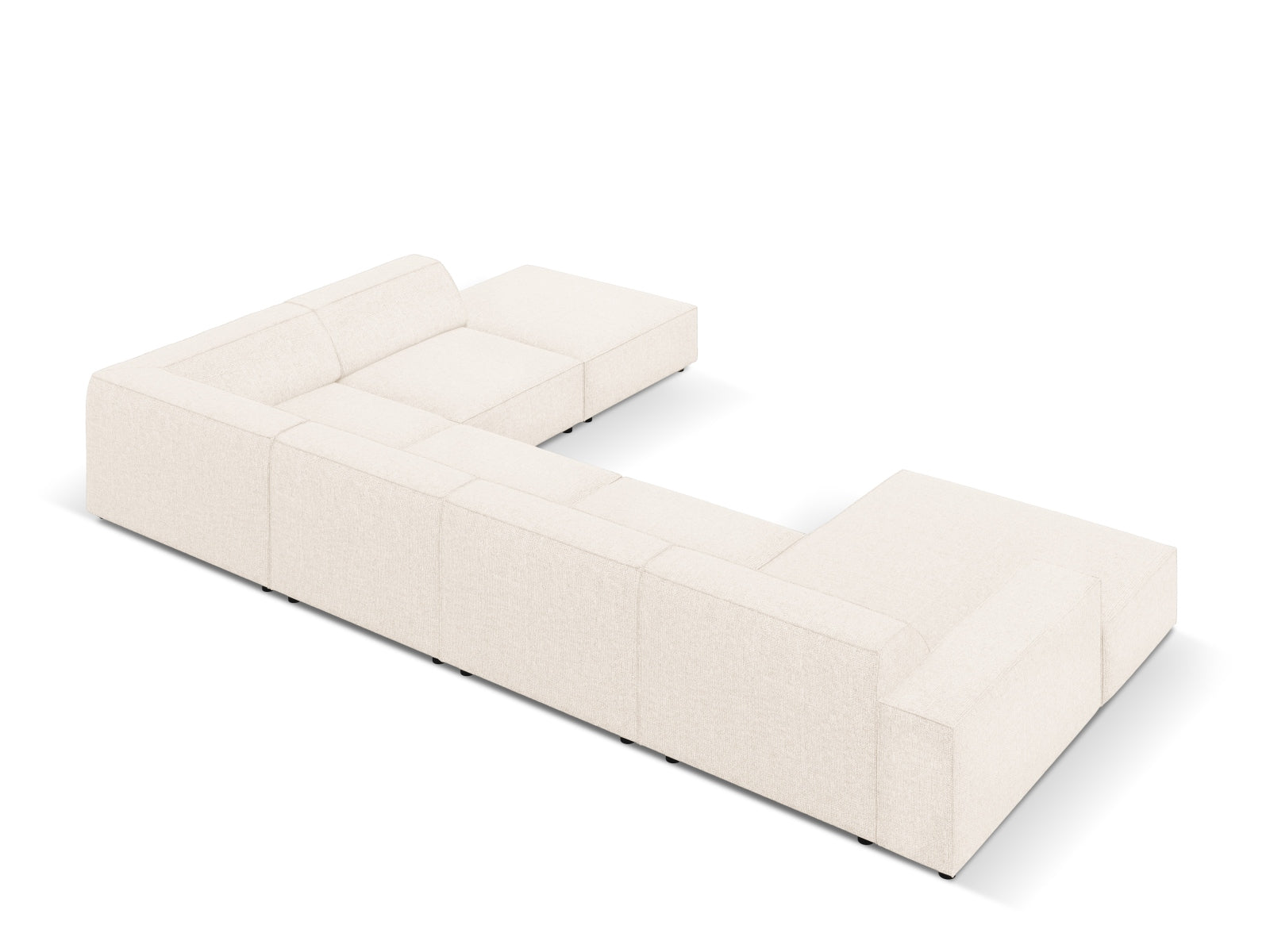 Jodie Modulares Panoramic Ecksofa links 7 Sitzer in Light Beige präsentiert im Onlineshop von KAQTU Design AG. Ecksofa links ist von Micadoni