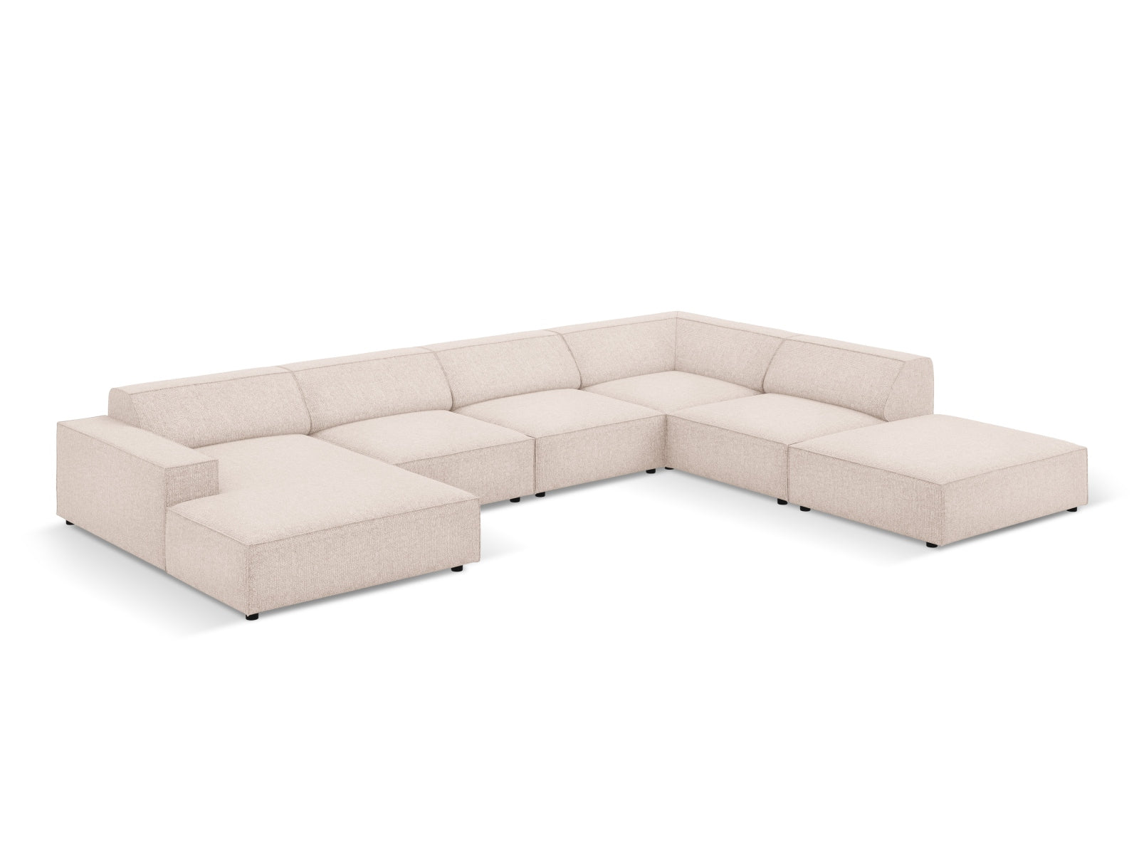Jodie Modulares Panoramic Ecksofa links 7 Sitzer in Beige präsentiert im Onlineshop von KAQTU Design AG. Ecksofa links ist von Micadoni