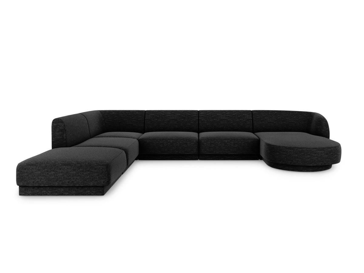 Miley Panoramic Ecksofa links 6 Sitzer in Black-Haga präsentiert im Onlineshop von KAQTU Design AG. Ecksofa links ist von Micadoni
