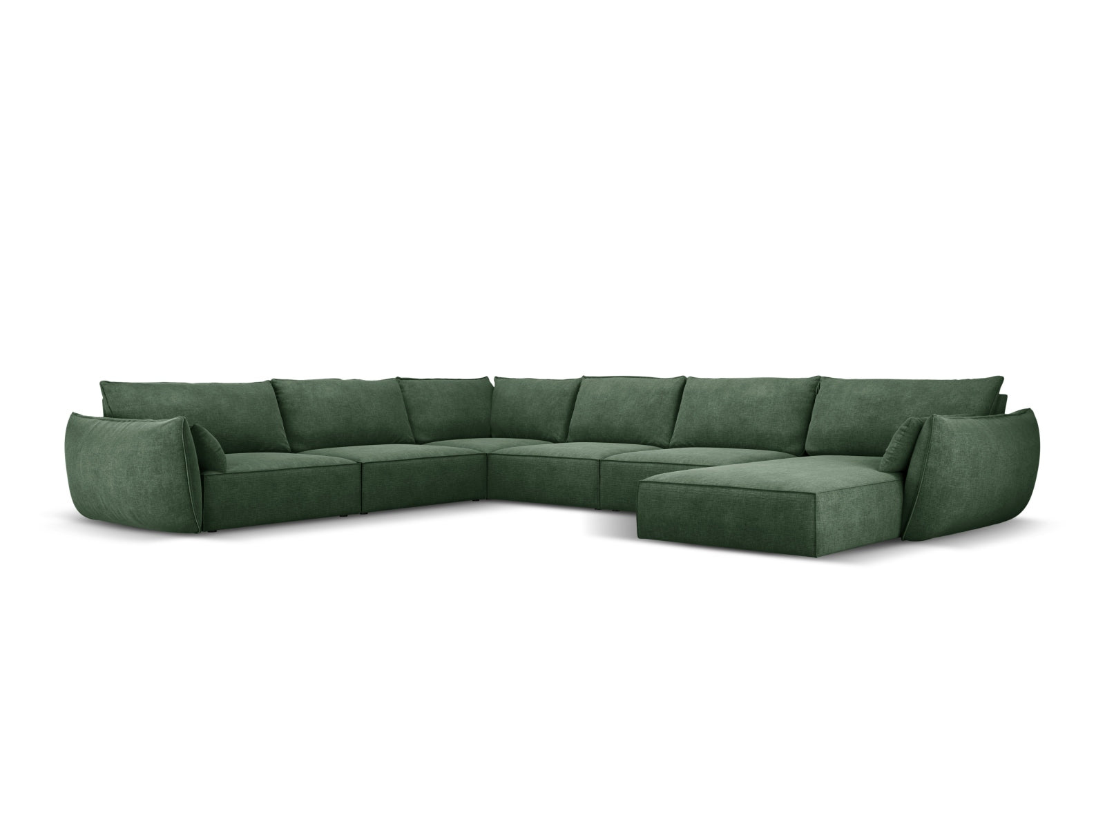 Kaelle Panoramic Ecksofa links 8 Sitzer in Bottle Green-Over The Horizon präsentiert im Onlineshop von KAQTU Design AG. Ecksofa links ist von Micadoni