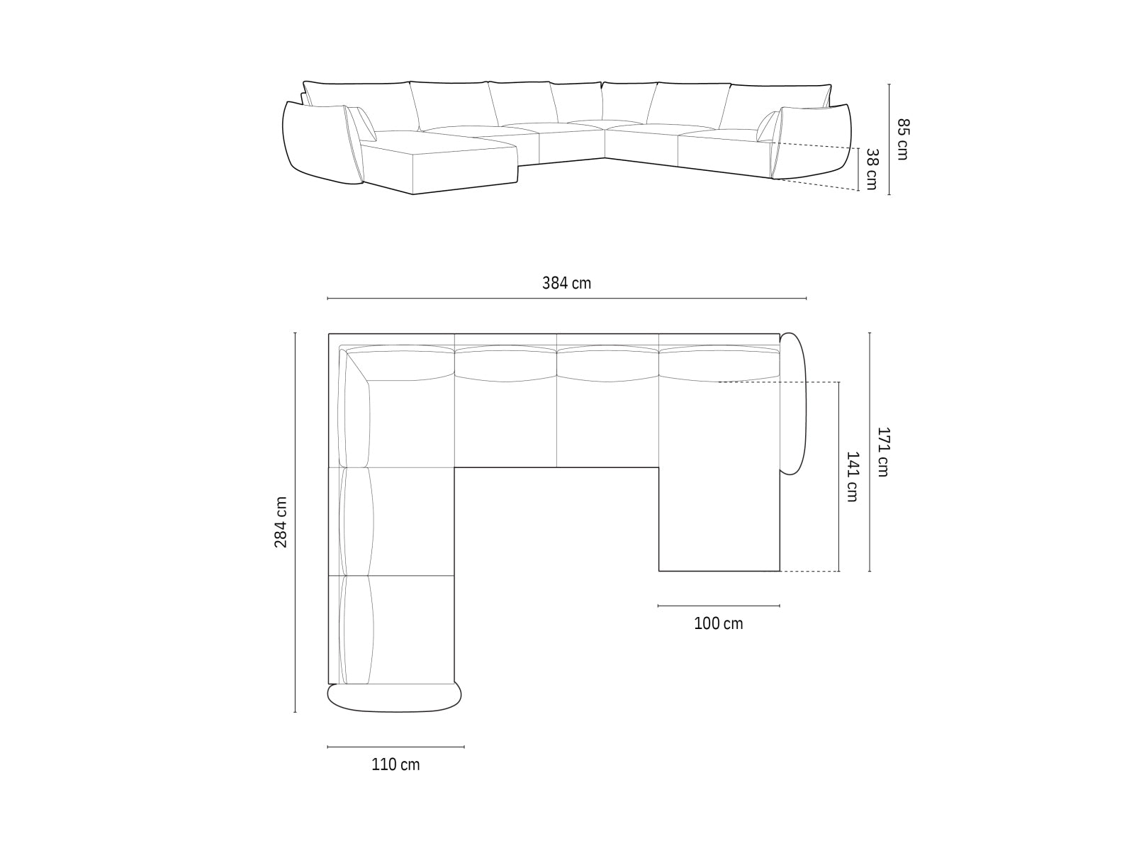 Kaelle Panoramic Ecksofa links 8 Sitzer in Light Grey präsentiert im Onlineshop von KAQTU Design AG. Ecksofa links ist von Micadoni