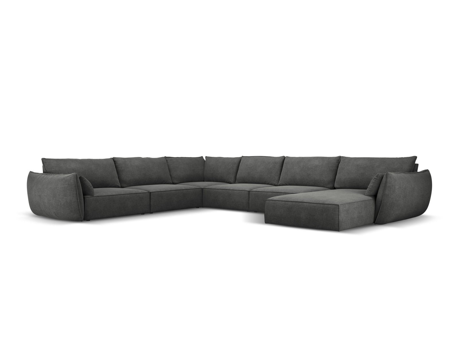 Kaelle Panoramic Ecksofa links 8 Sitzer in Dark Grey-Over The Horizon präsentiert im Onlineshop von KAQTU Design AG. Ecksofa links ist von Micadoni