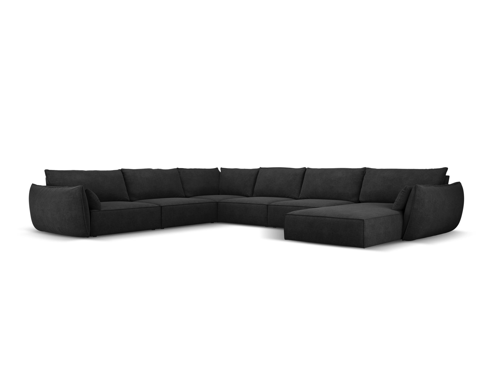 Kaelle Panoramic Ecksofa links 8 Sitzer in Black-Over The Horizon präsentiert im Onlineshop von KAQTU Design AG. Ecksofa links ist von Micadoni