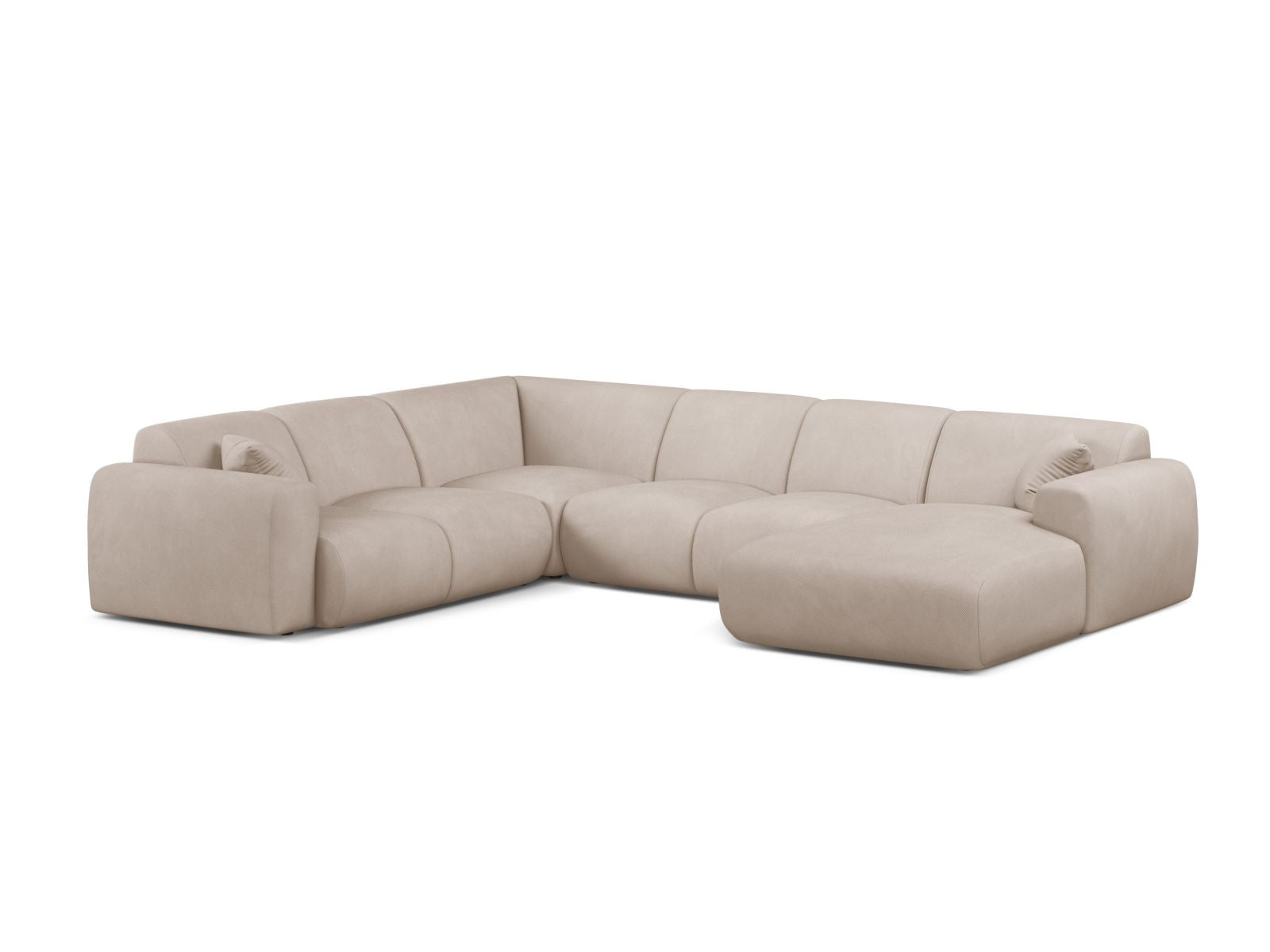 6-Sitzer Modular Ecksofa Panoramic links Molino in Beige-Rebel präsentiert im Onlineshop von KAQTU Design AG. Ecksofa links ist von Micadoni