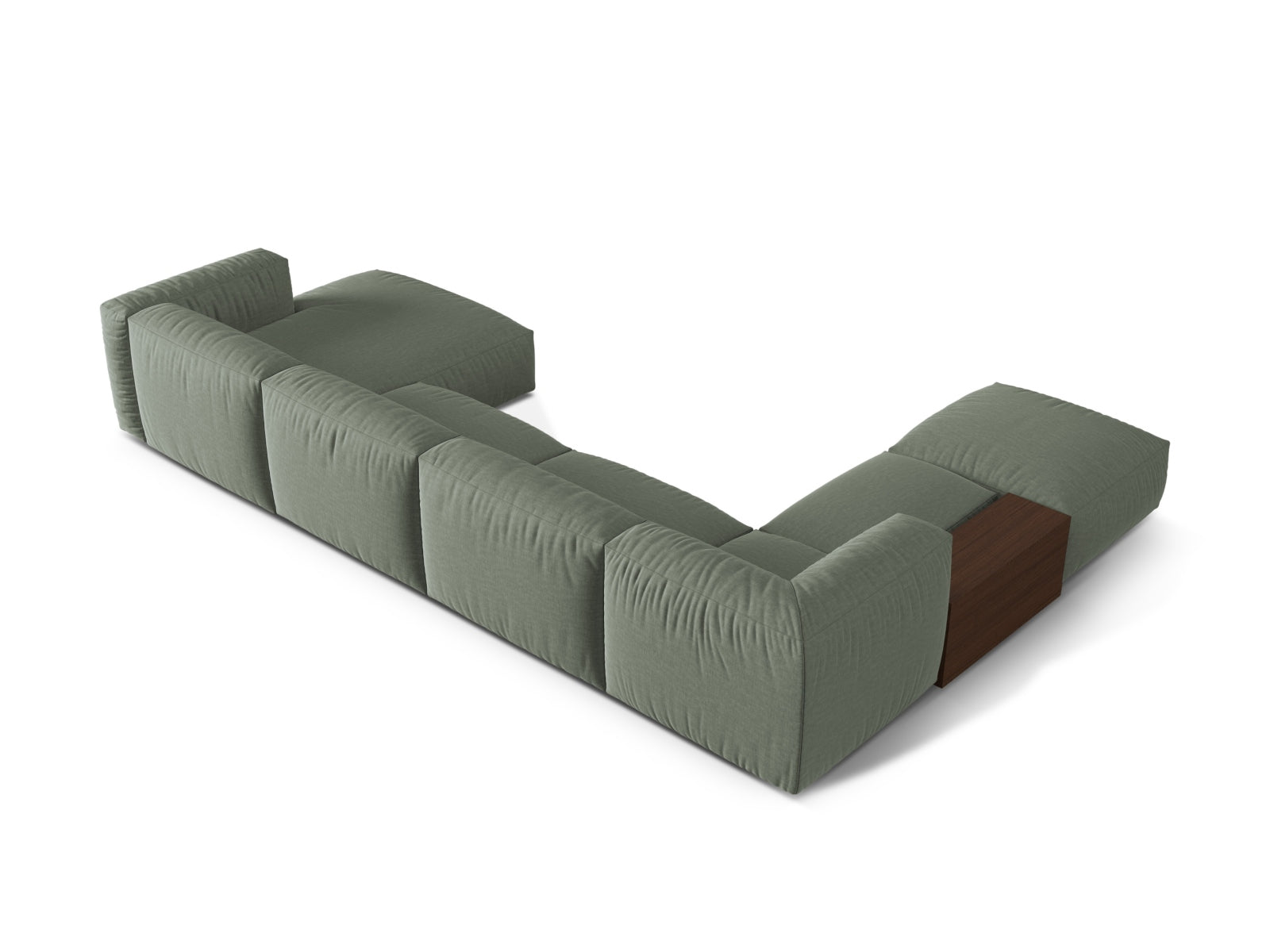 Martina Modulares Panoramic Ecksofa links 5 Sitzer in Moss Green präsentiert im Onlineshop von KAQTU Design AG. Ecksofa links ist von Micadoni