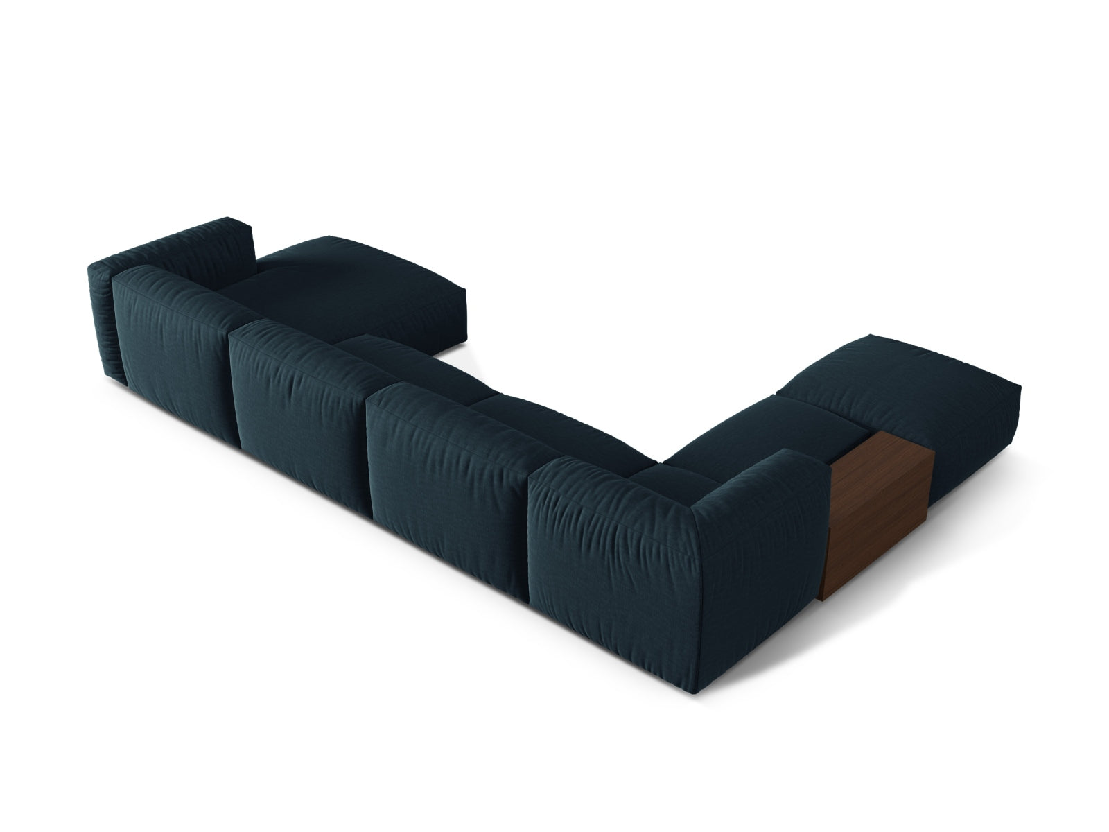 Martina Modulares Panoramic Ecksofa links 5 Sitzer in Blue Jeans präsentiert im Onlineshop von KAQTU Design AG. Ecksofa links ist von Micadoni