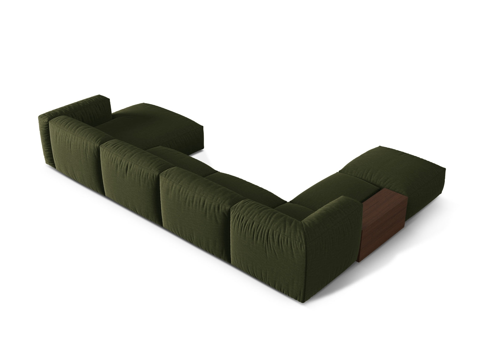 Martina Modulares Panoramic Ecksofa links 5 Sitzer in Green präsentiert im Onlineshop von KAQTU Design AG. Ecksofa links ist von Micadoni