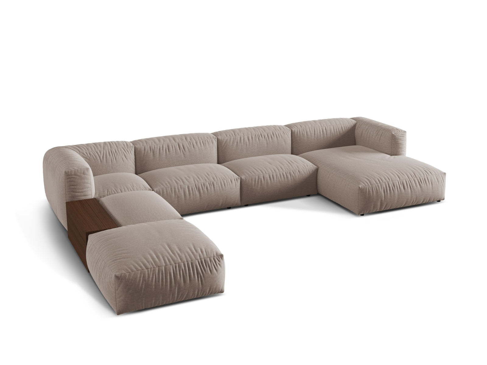 Martina Modulares Panoramic Ecksofa links 5 Sitzer in Dark Beige präsentiert im Onlineshop von KAQTU Design AG. Ecksofa links ist von Micadoni