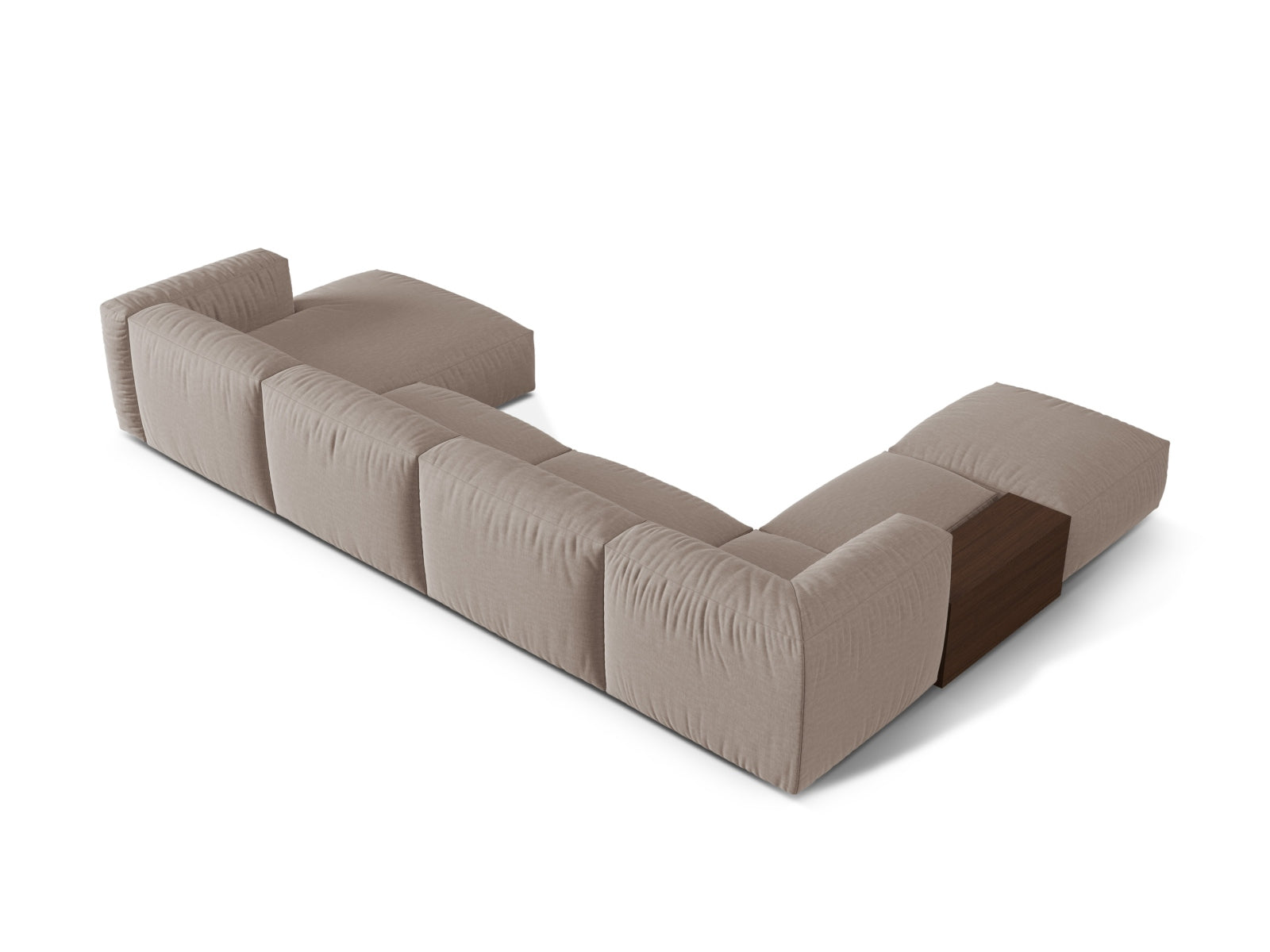 Martina Modulares Panoramic Ecksofa links 5 Sitzer in Dark Beige präsentiert im Onlineshop von KAQTU Design AG. Ecksofa links ist von Micadoni