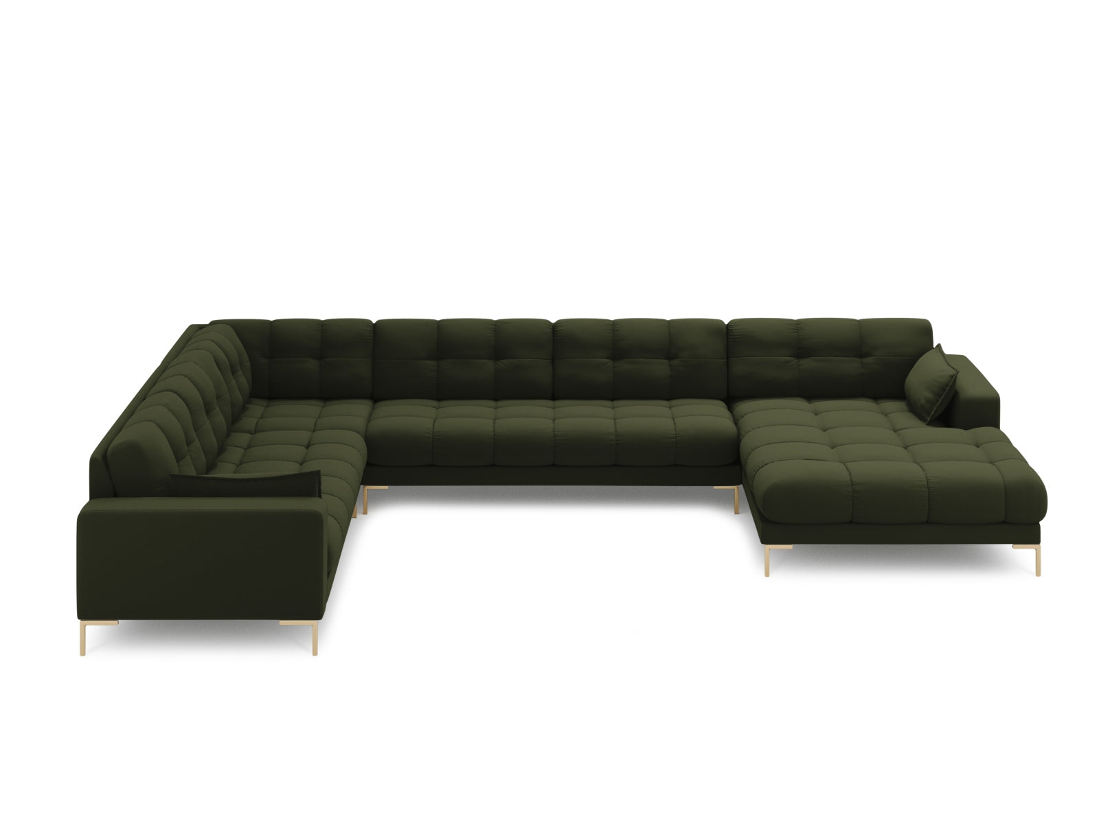 Mamaia Panoramic Ecksofa links 7 Sitzer in Green/Gold präsentiert im Onlineshop von KAQTU Design AG. Ecksofa links ist von Micadoni